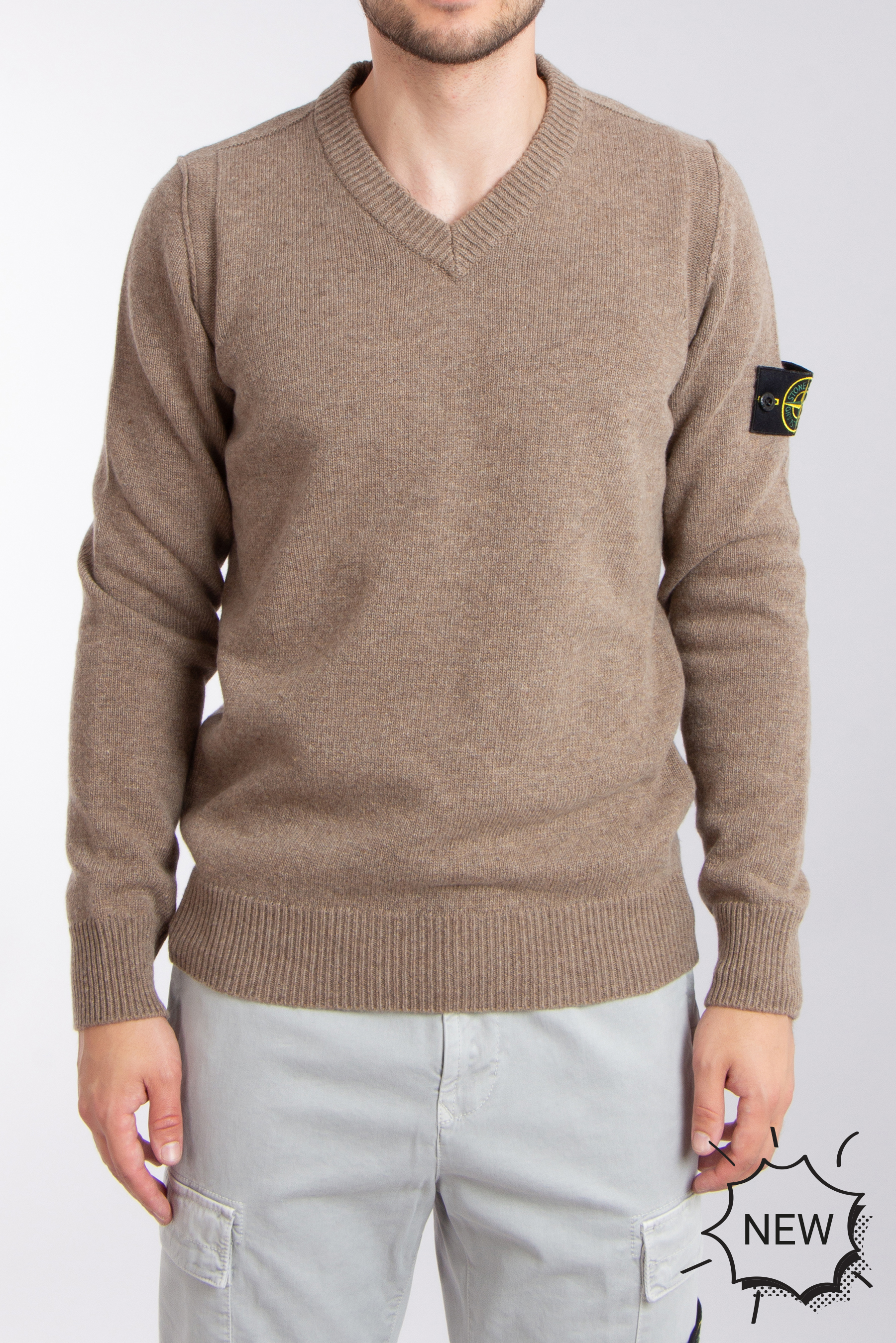 STONE ISLAND V-Neck Wool Blend Sweater