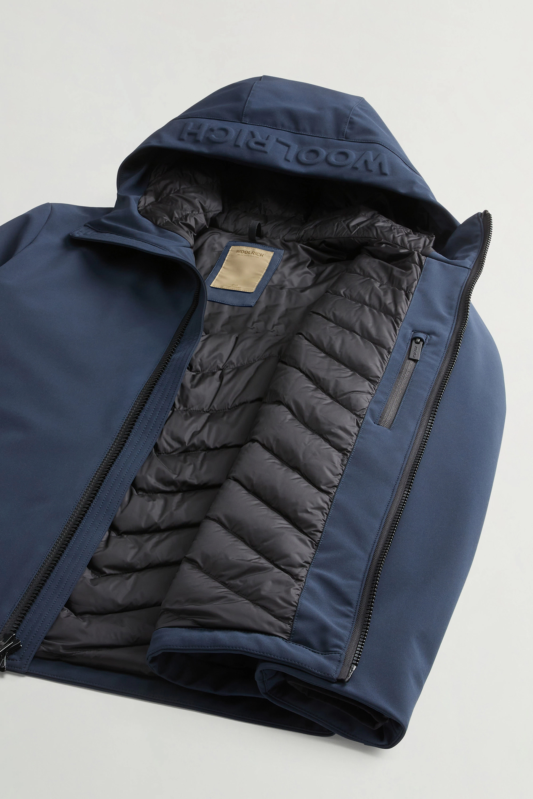 WOOLRICH Hooded Pacific Soft Shell Down Jacket