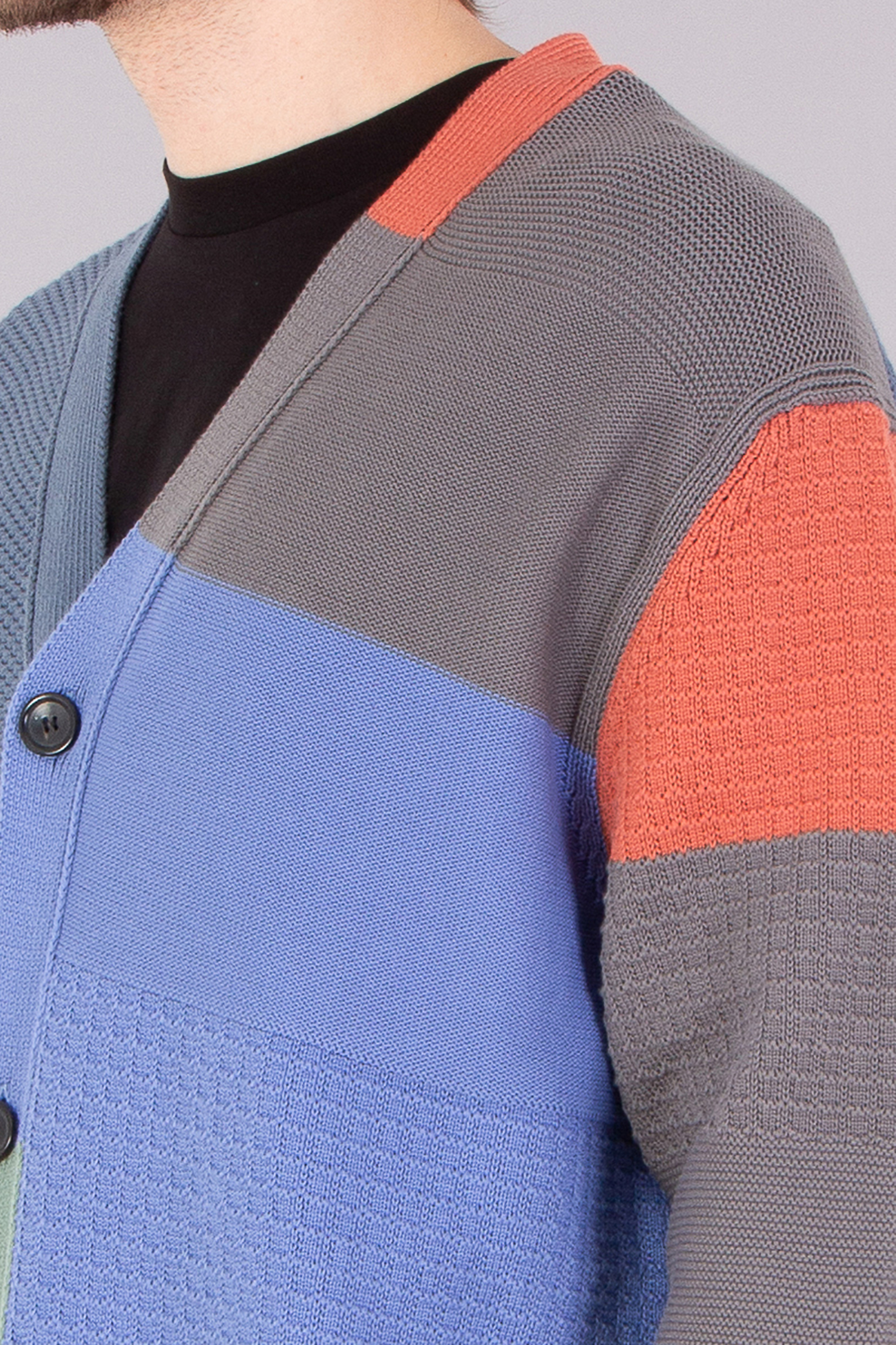 PAUL SMITH Colour-Block Organically Grown Cotton Cardigan