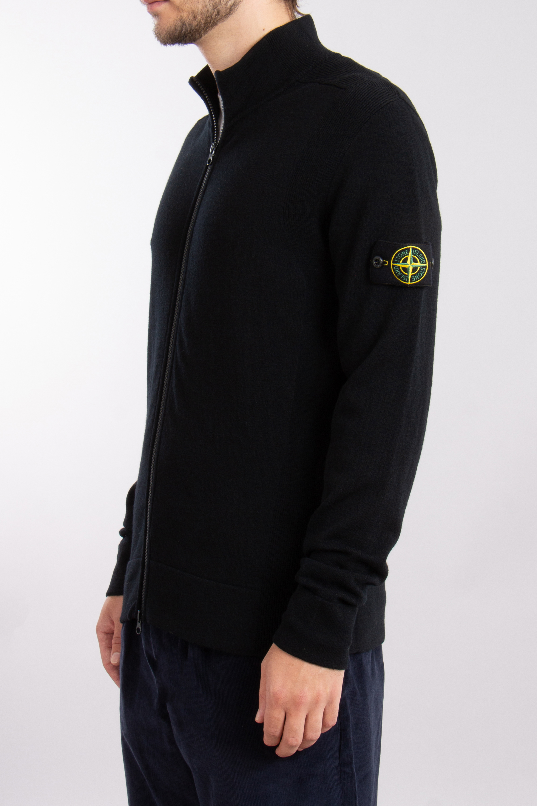 STONE ISLAND Virgin Wool Blend Knit Jacket