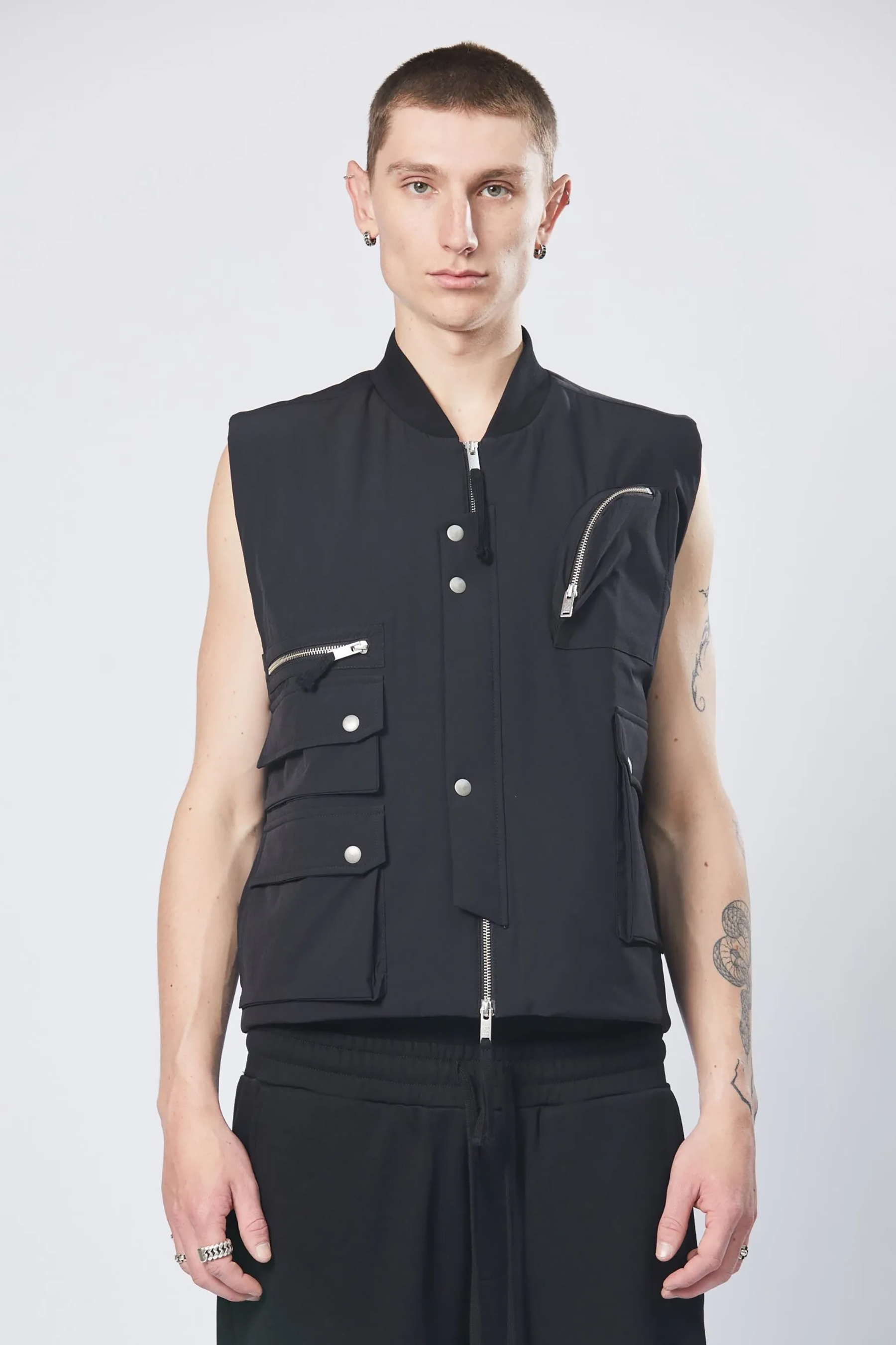 THOM KROM Nylon Stretch Bomber Vest