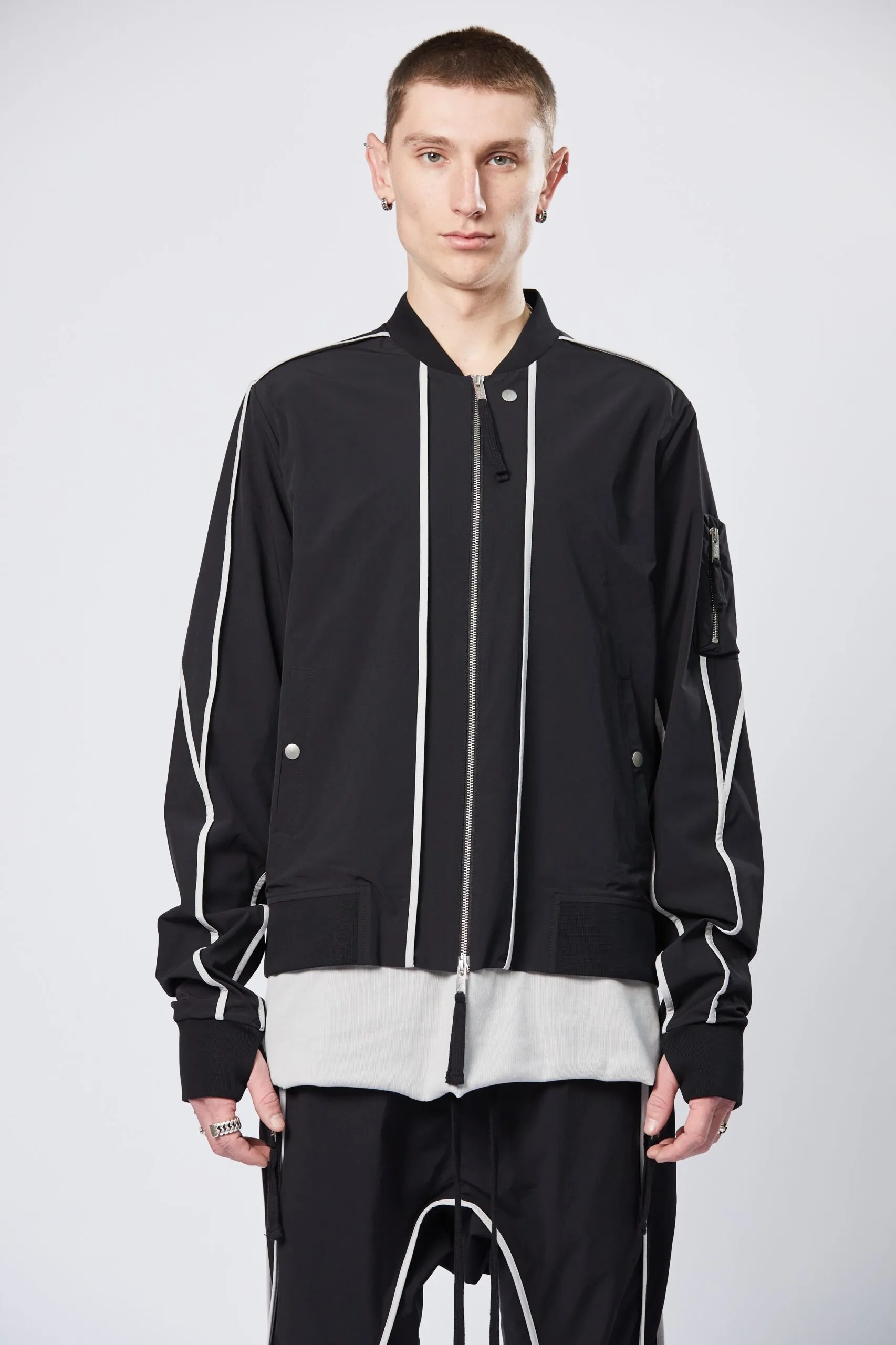 THOM KROM Nylon Stretch Bomber Jacket 