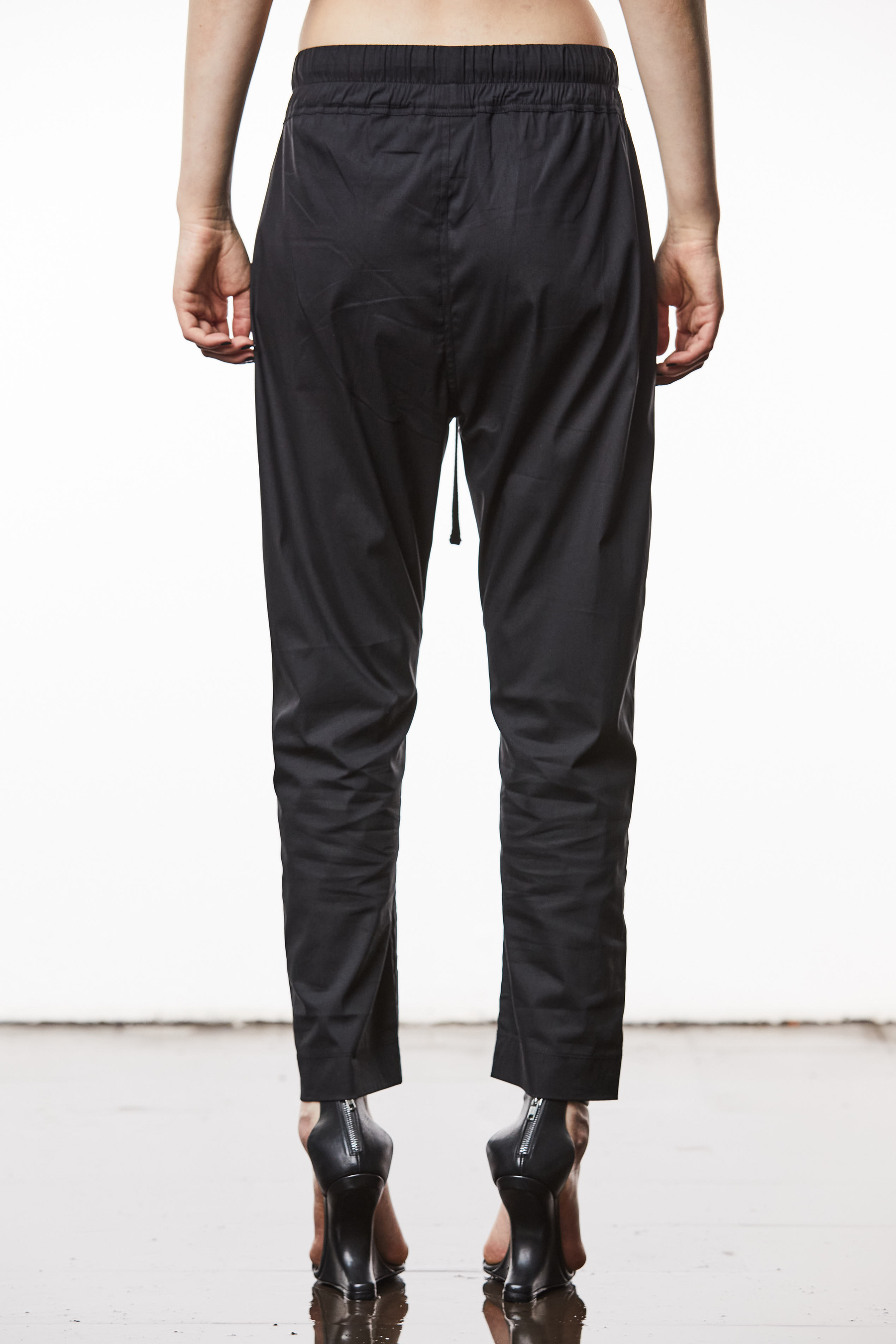 THOM KROM Dropped Crotch Woven Cotton Blend Stretch Pants