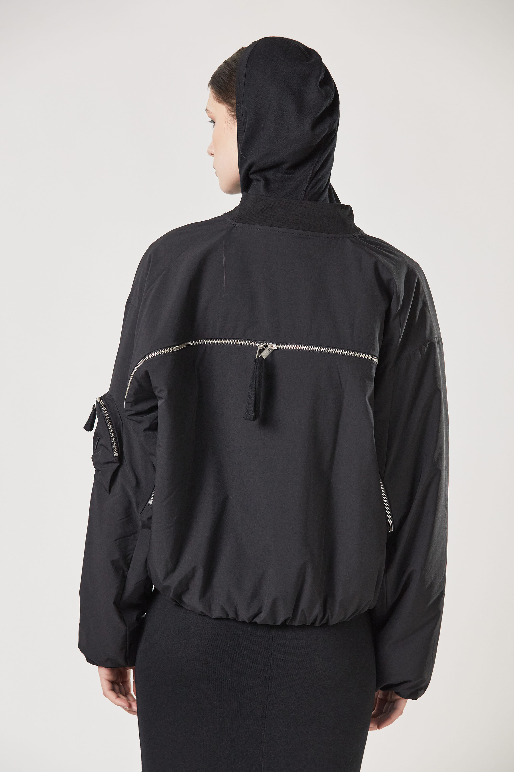 THOM KROM Padded Nylon Stretch Bomber Jacket