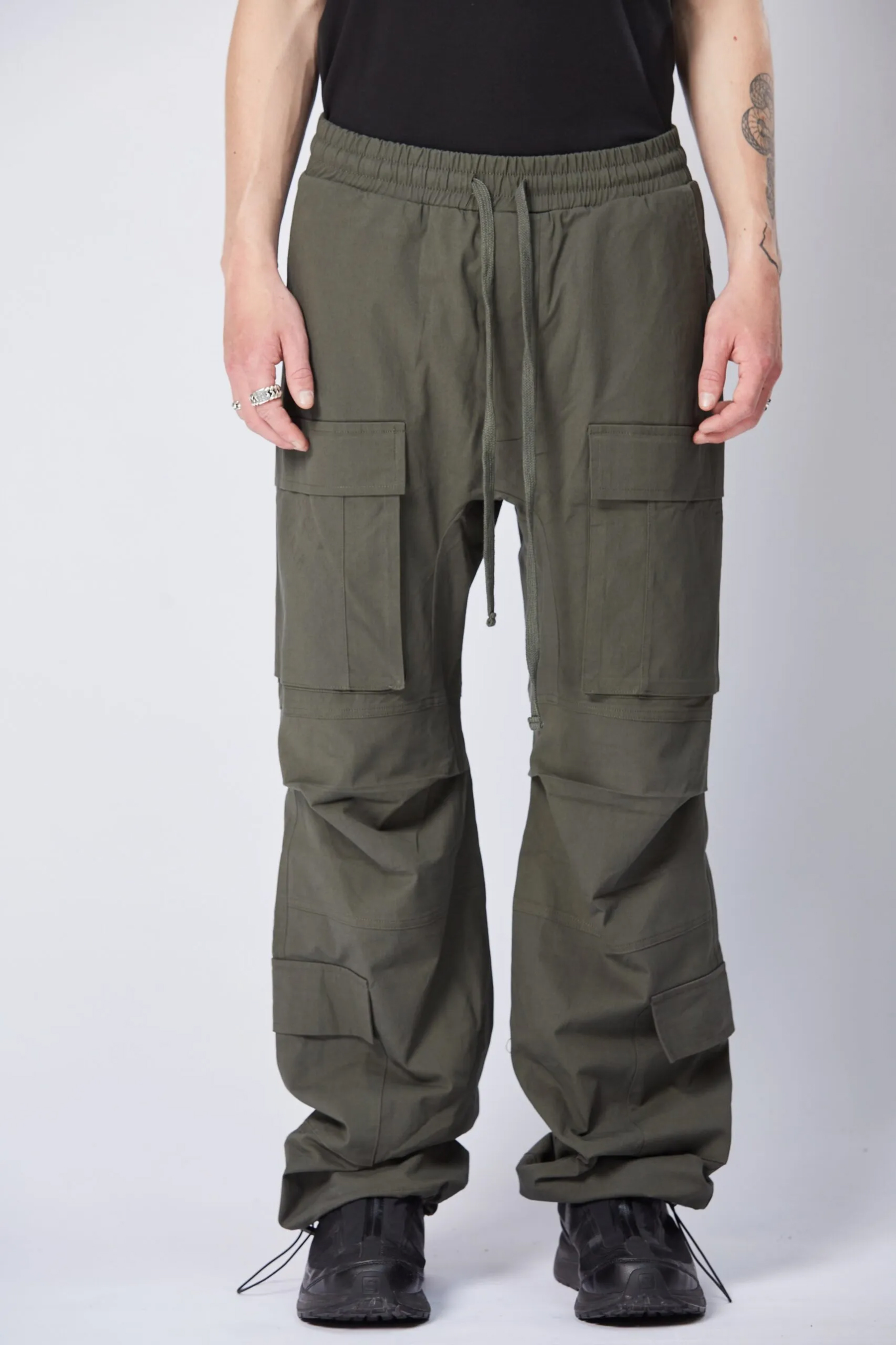 THOM KROM Drop Crotch Cotton Stretch Pants