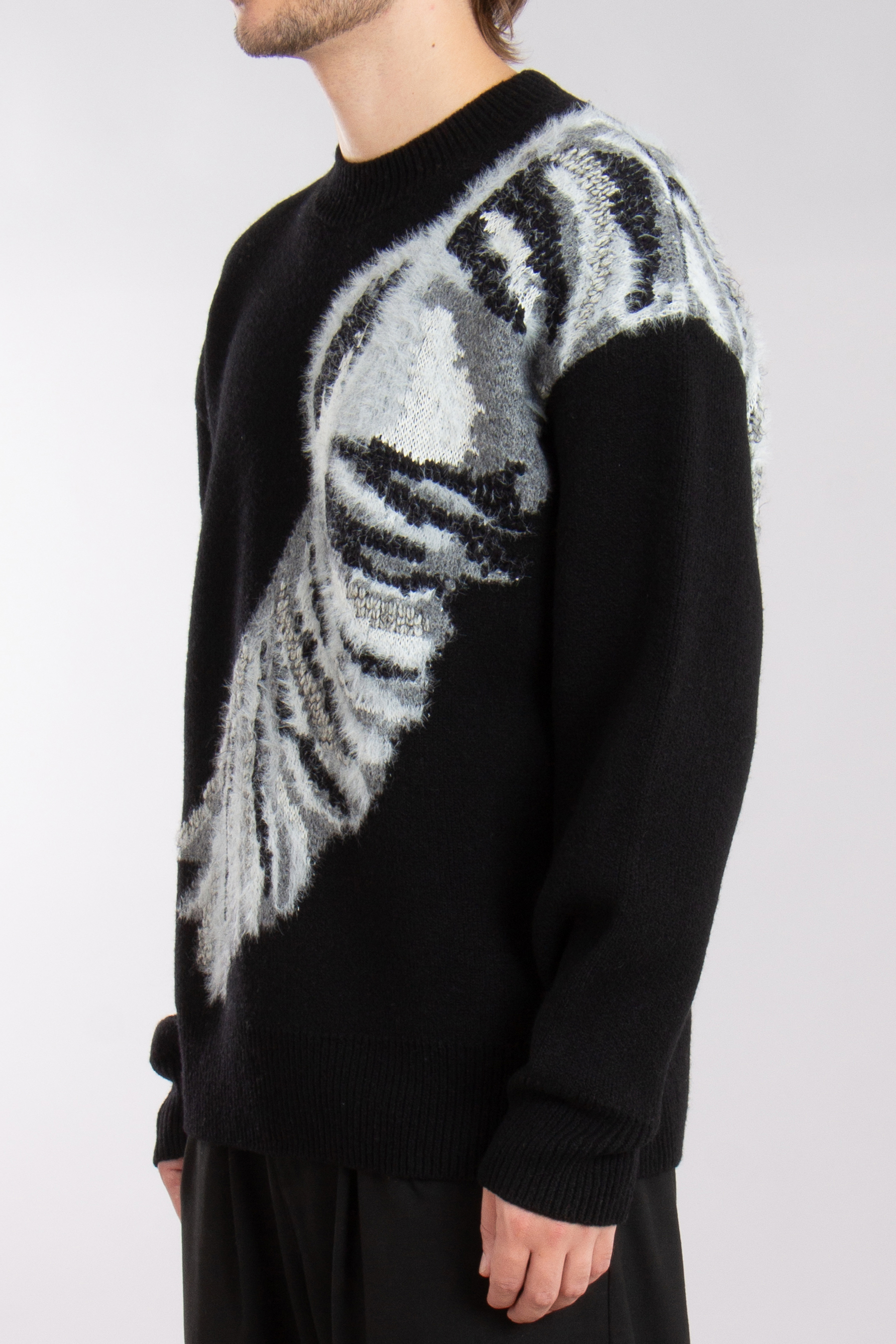 Y-3 Grafic Inlay wool Blend Knit Sweater