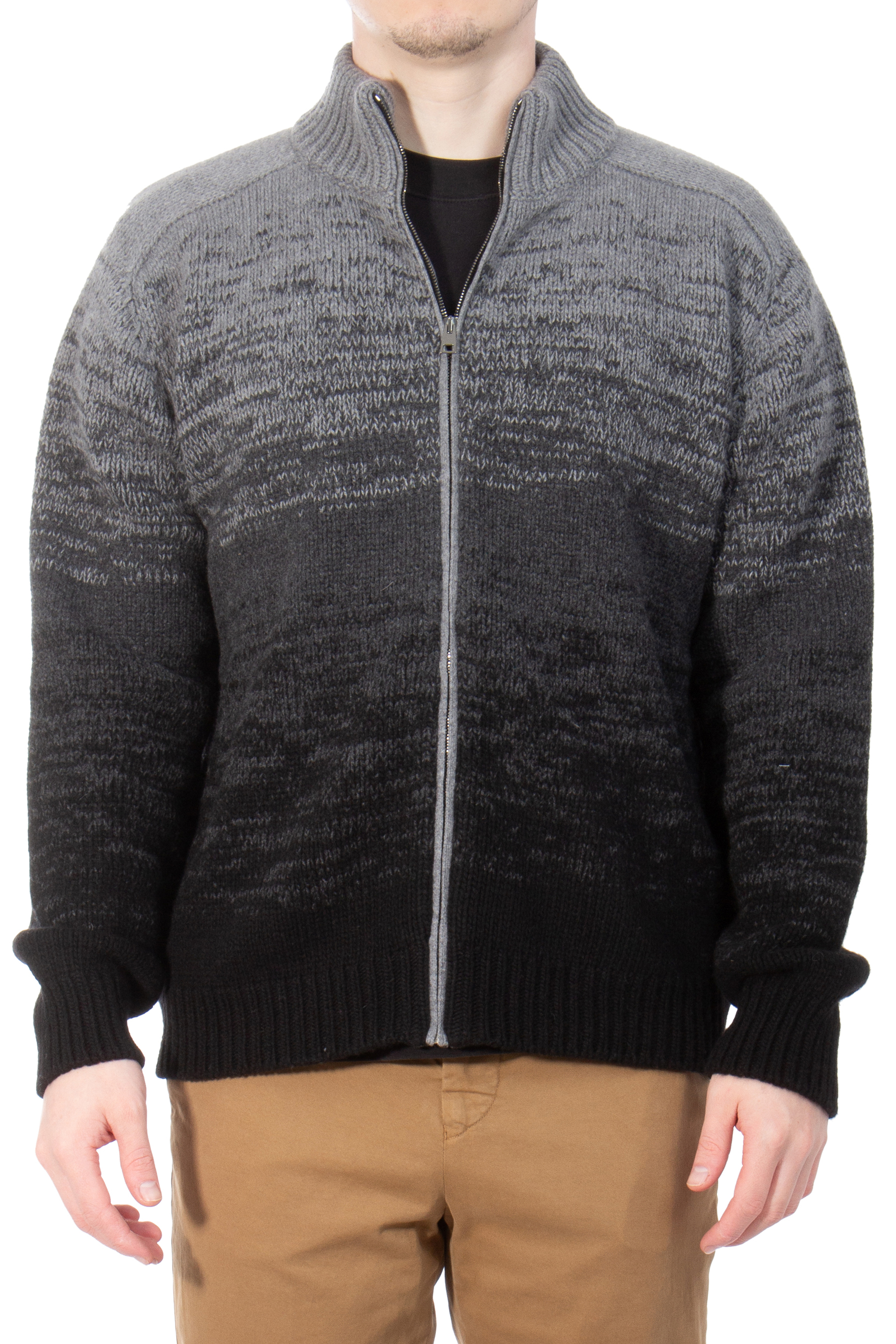 AIDA BARNI Wool & Cashmere Blend Zip Cardigan