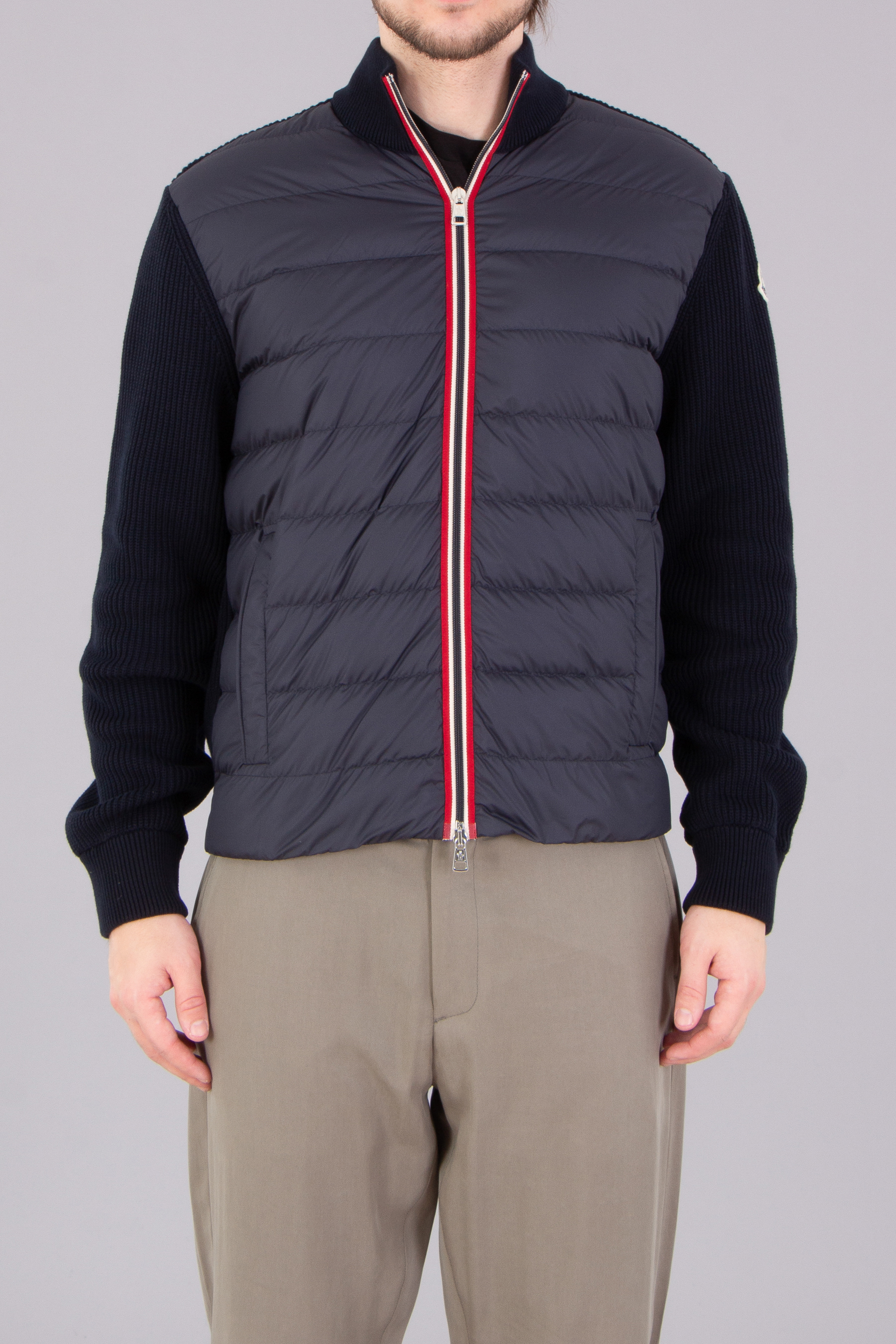 MONCLER Down Padded Cotton Zip Cardigan