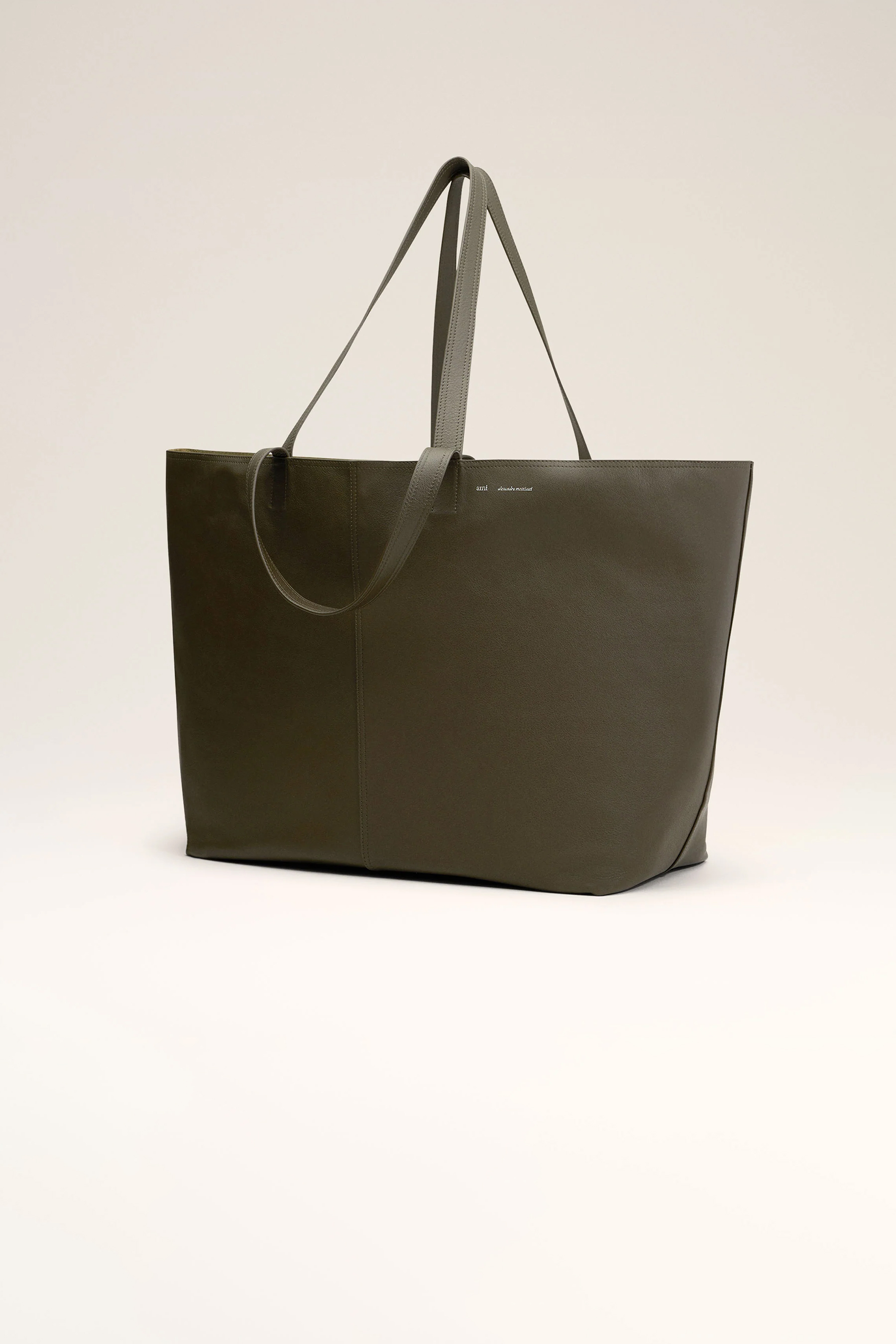 AMI PARIS Leather Midi Maxi Tote Bag