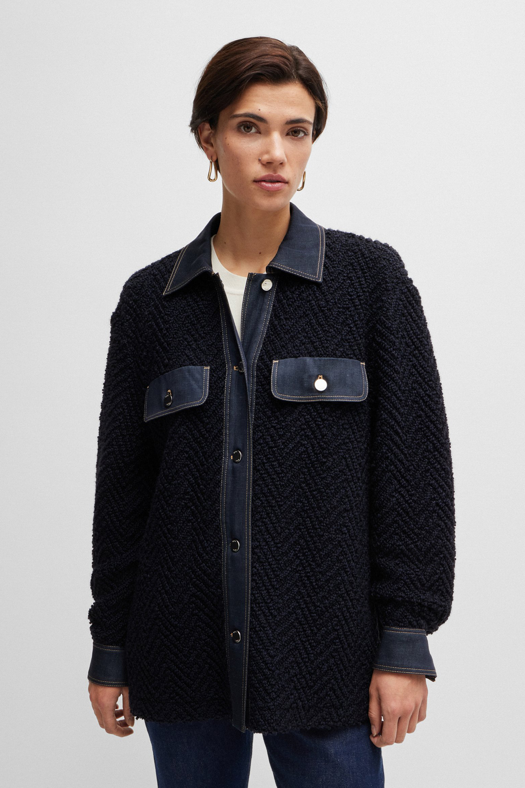 BOSS Virgin Wool Blend Tweed Jacket Jakisa