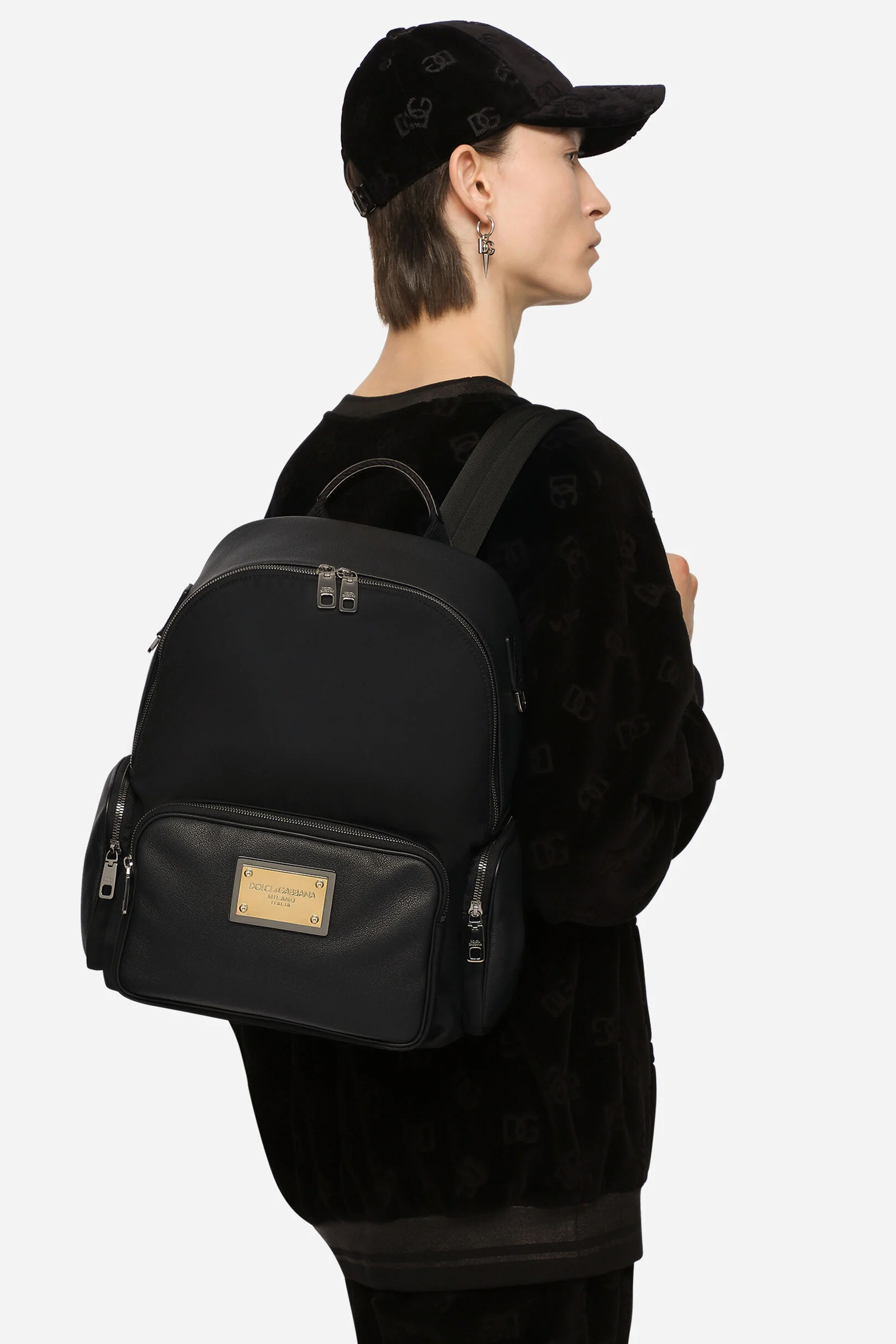 DOLCE & GABBANA Leather & Nylon Backpack