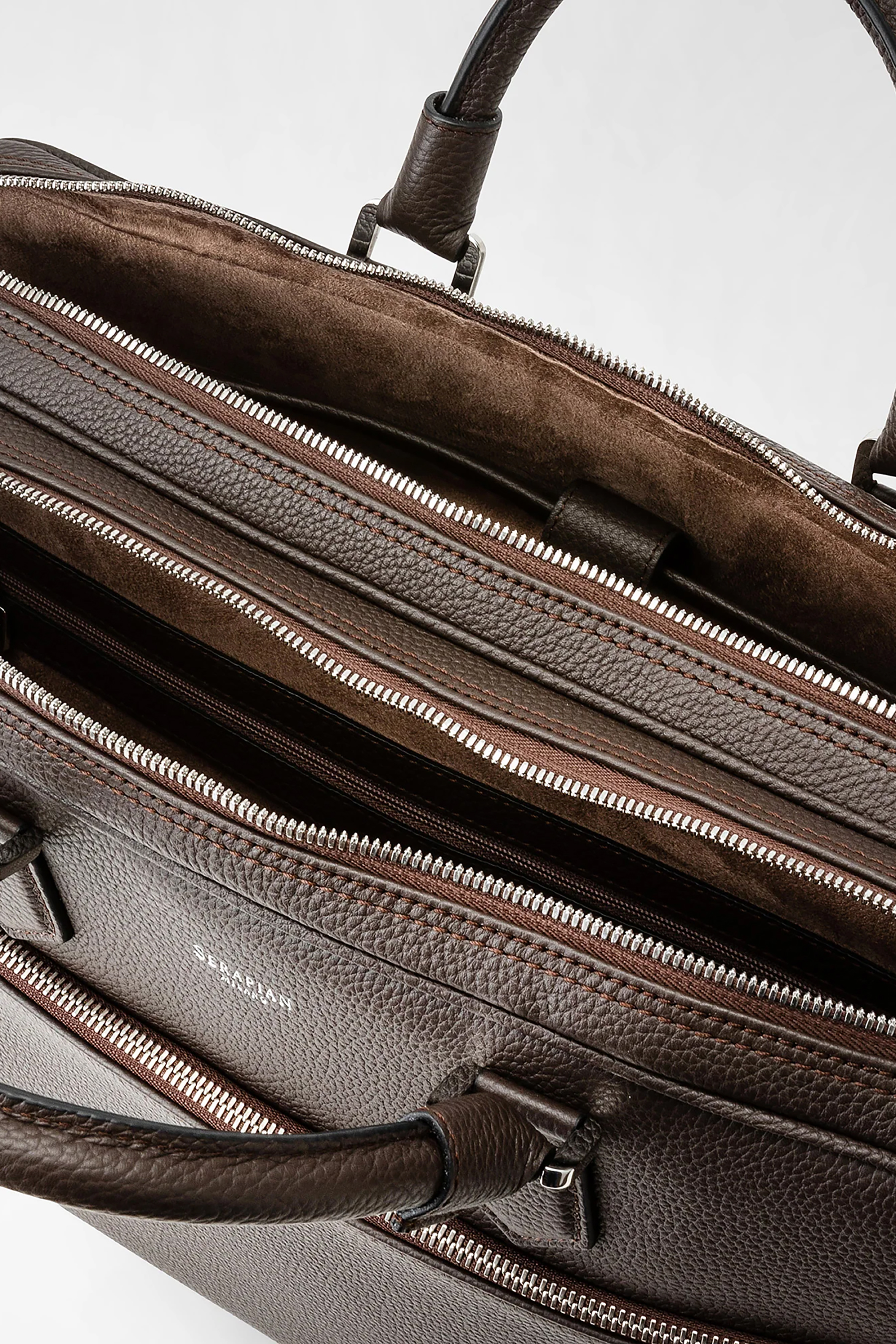 SERAPIAN Large Cashmere Leather Briefcase