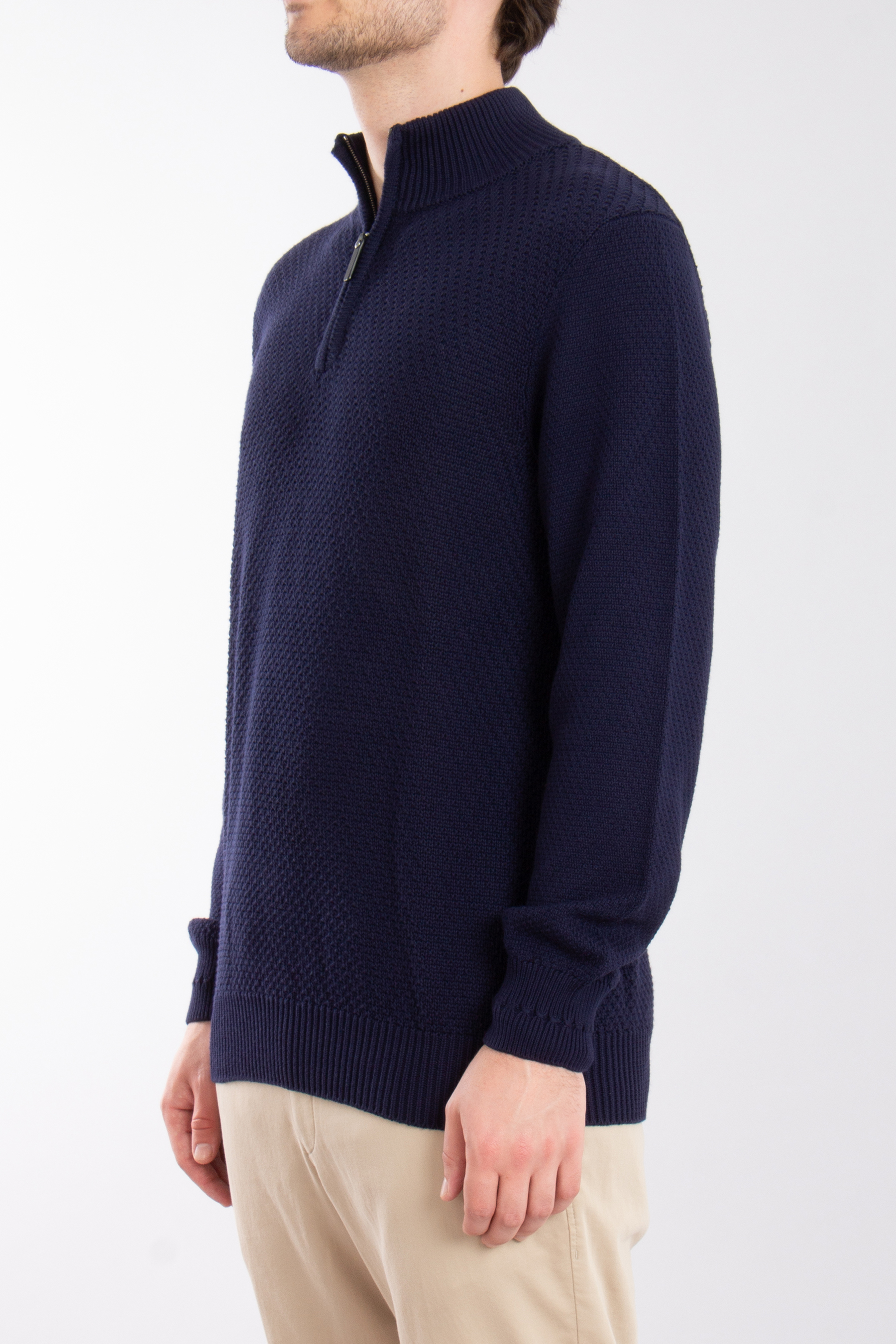 CANALI Structured Cotton Knit Sweater