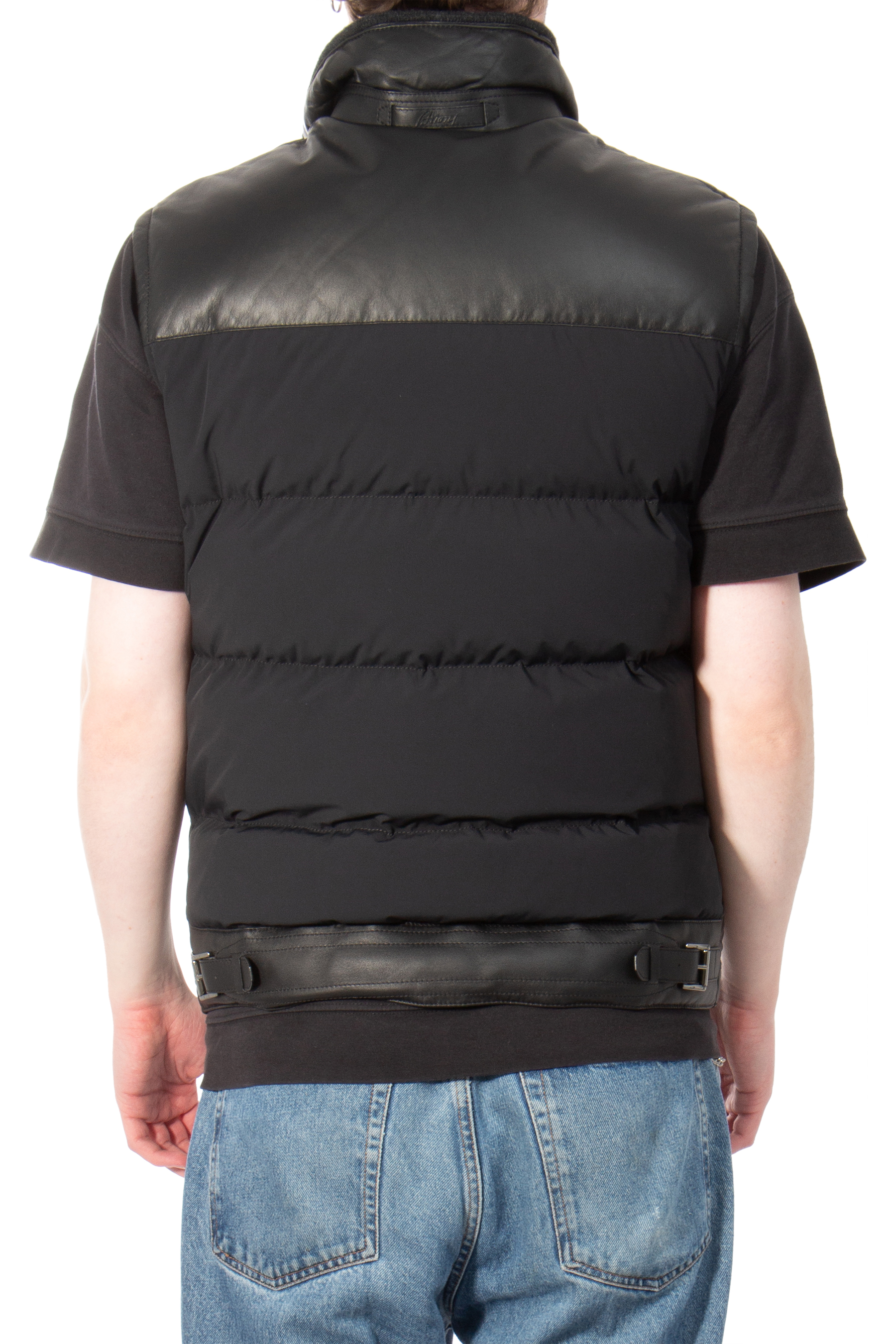 BRIONI Leather Puffer Vest