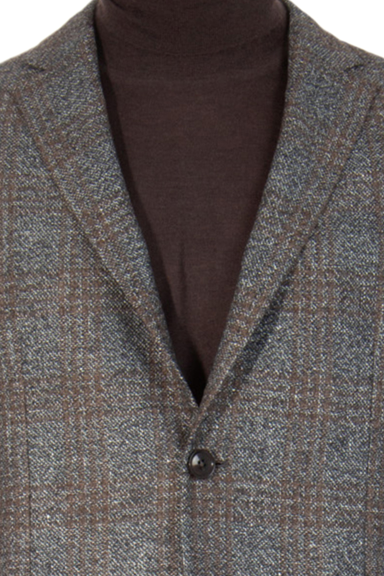 ZEGNA Checked Wool Linen & Cashmere Blend Jacket