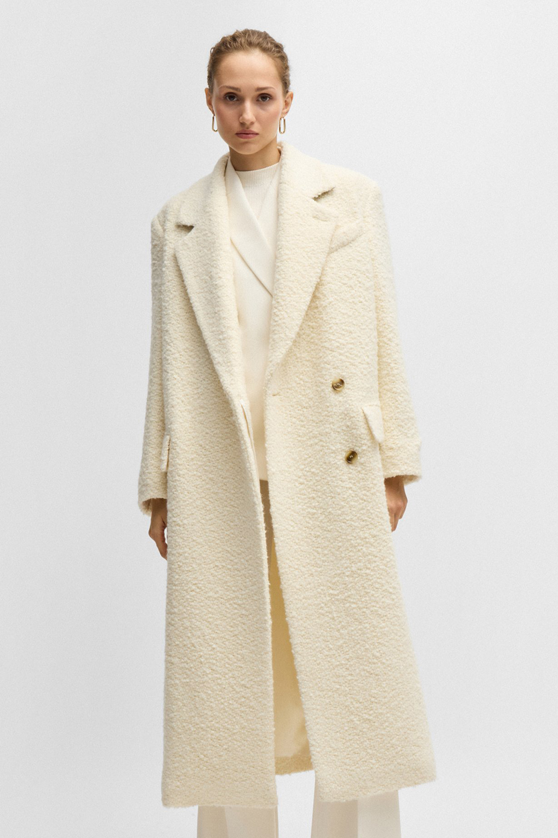 BOSS Bouclé Tweed Coat Cadensi