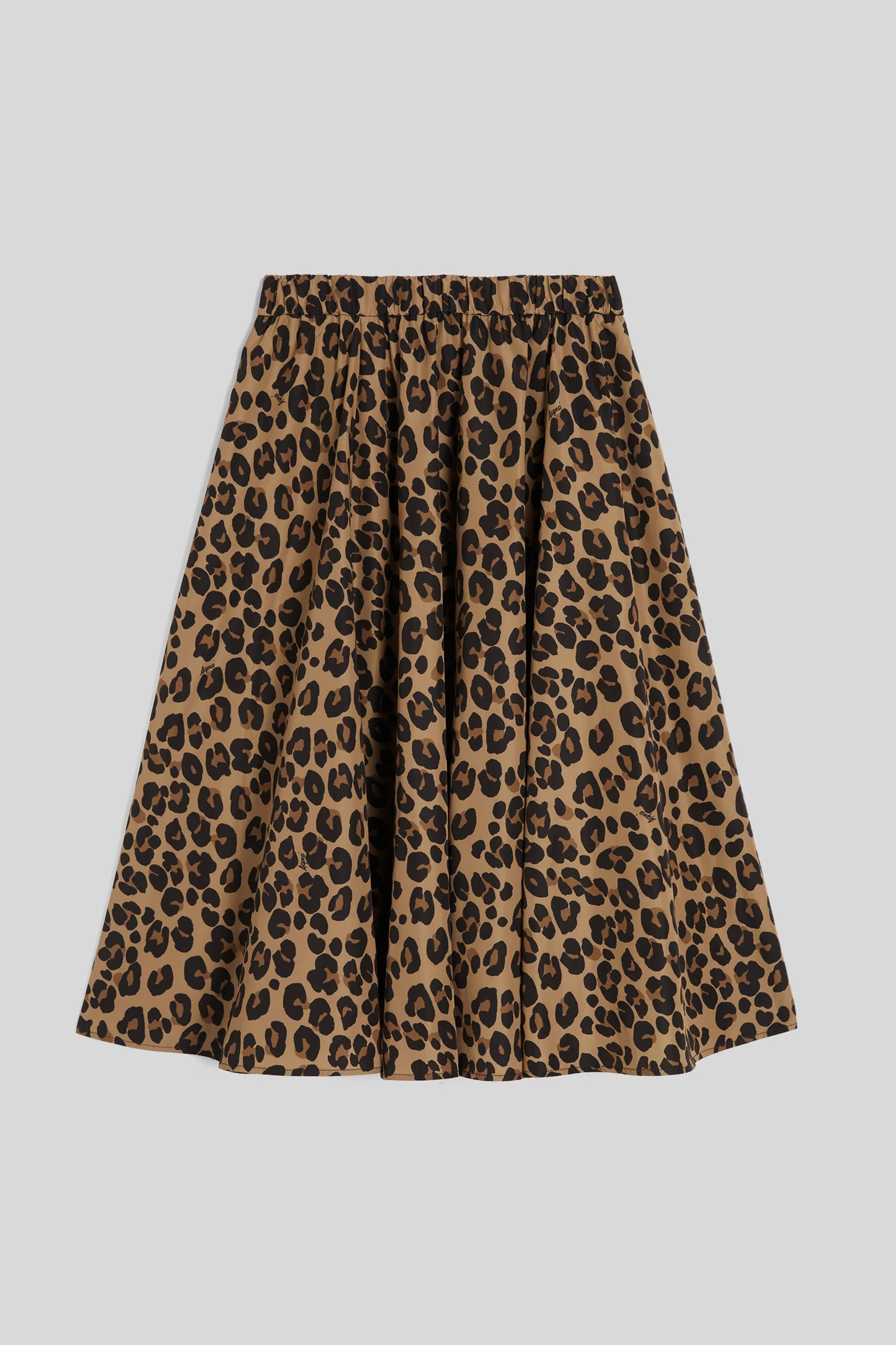 ASPESI Leopard Print Technical Fabric Skirt