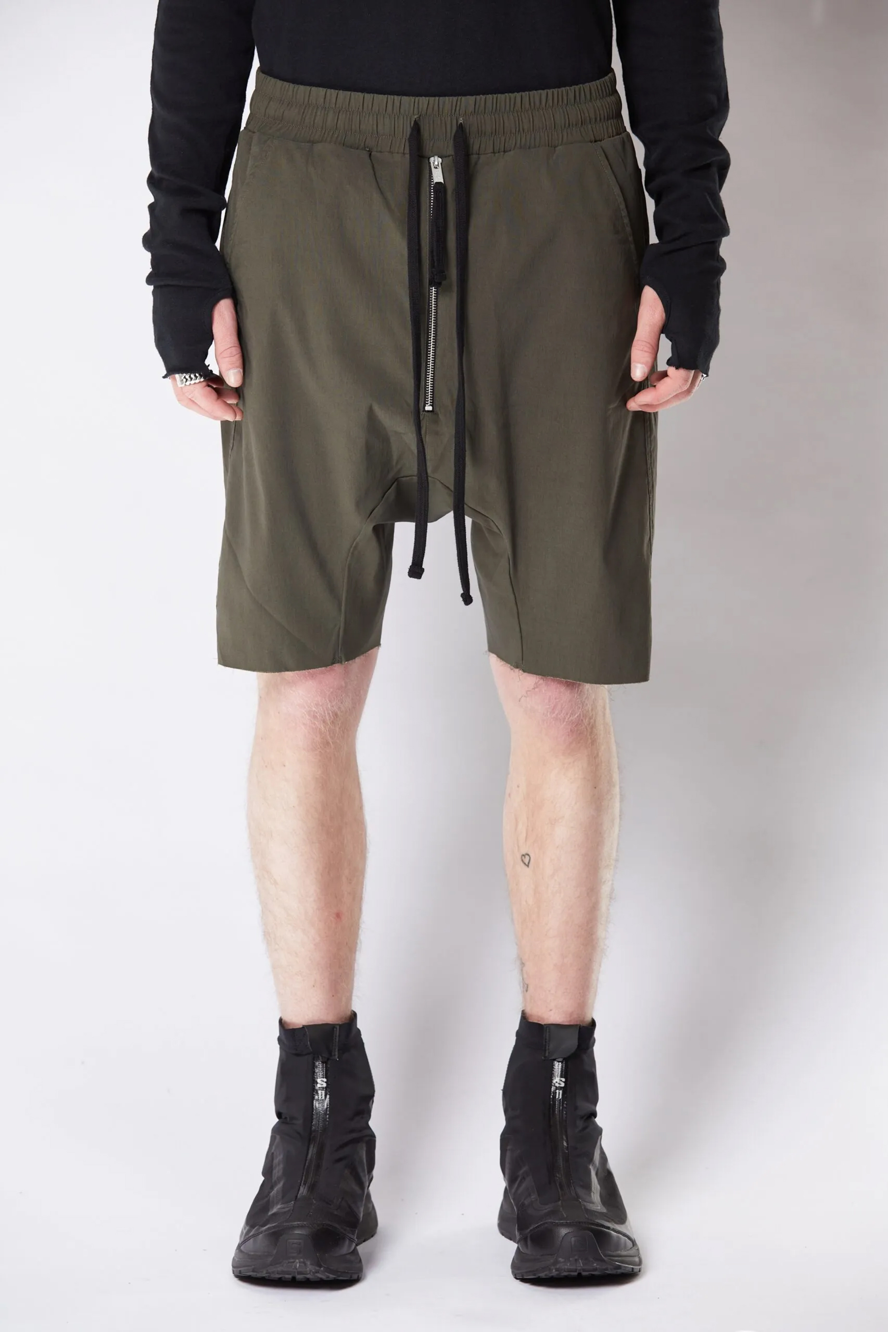 THOM KROM Drop Crotch Woven Stretch Shorts