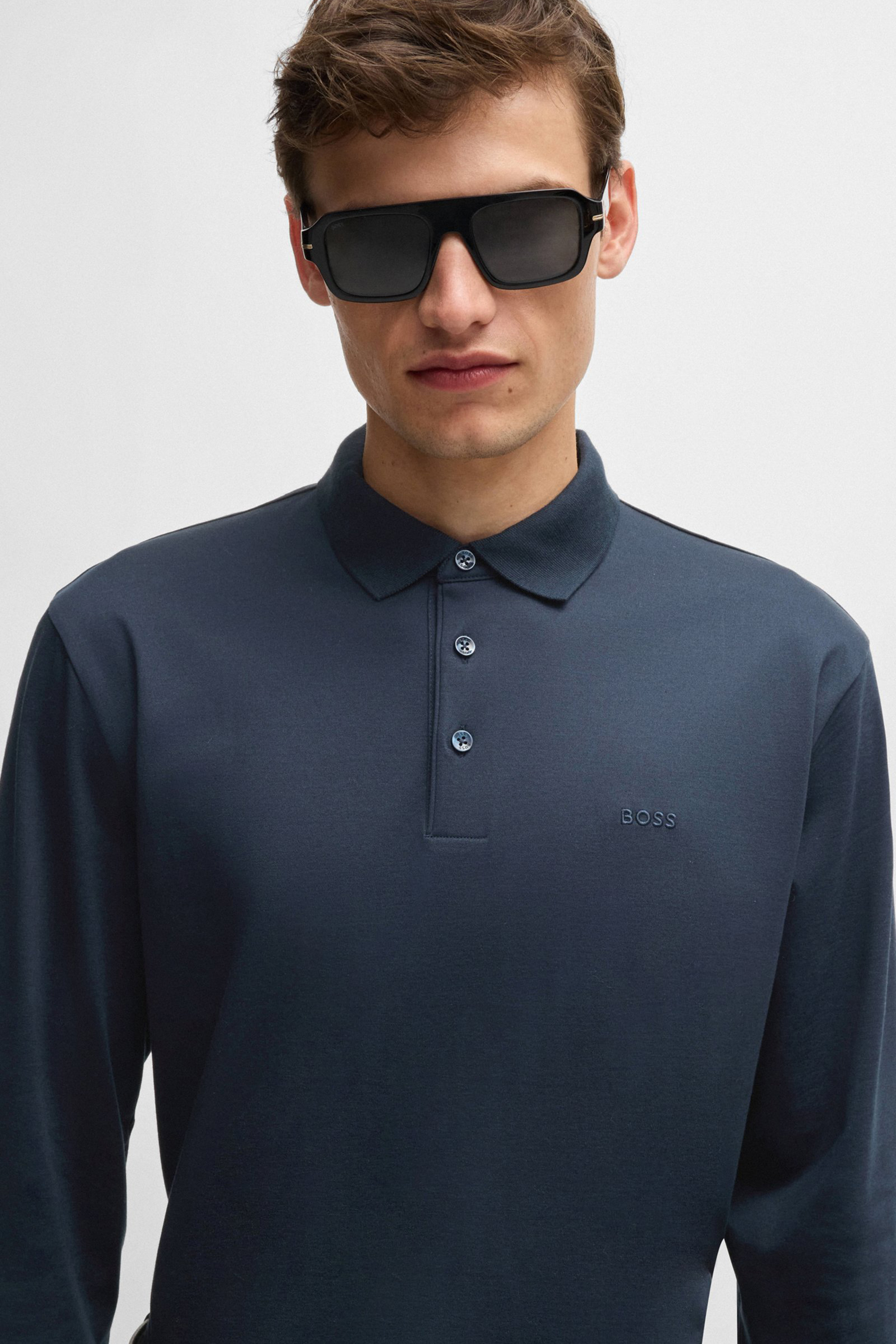 BOSS Embroidered Interlock-Cotton Polo Shirt Pado