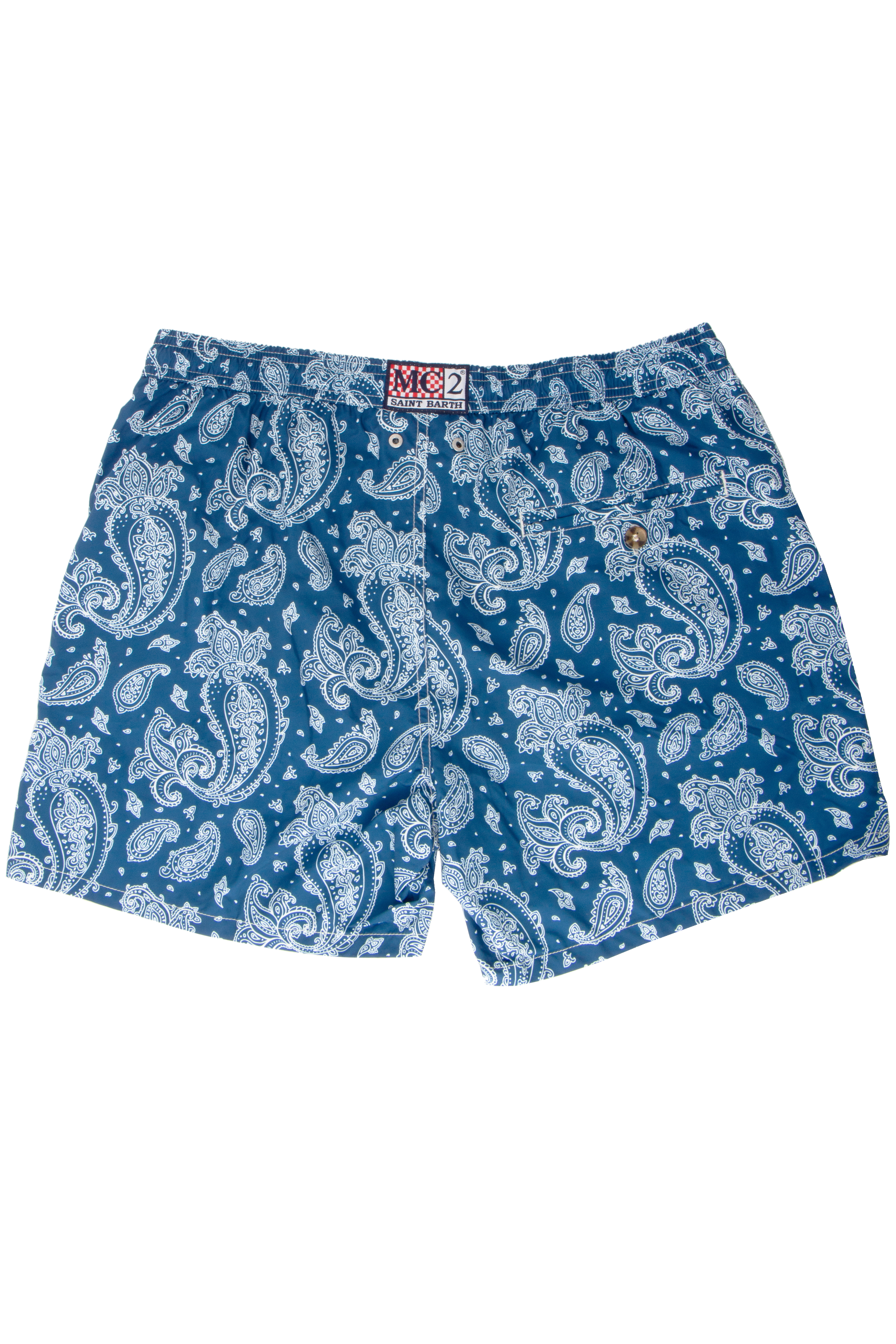 MC 2 SAINT BARTH Elegant Paisley Print Swim Shorts Lighting