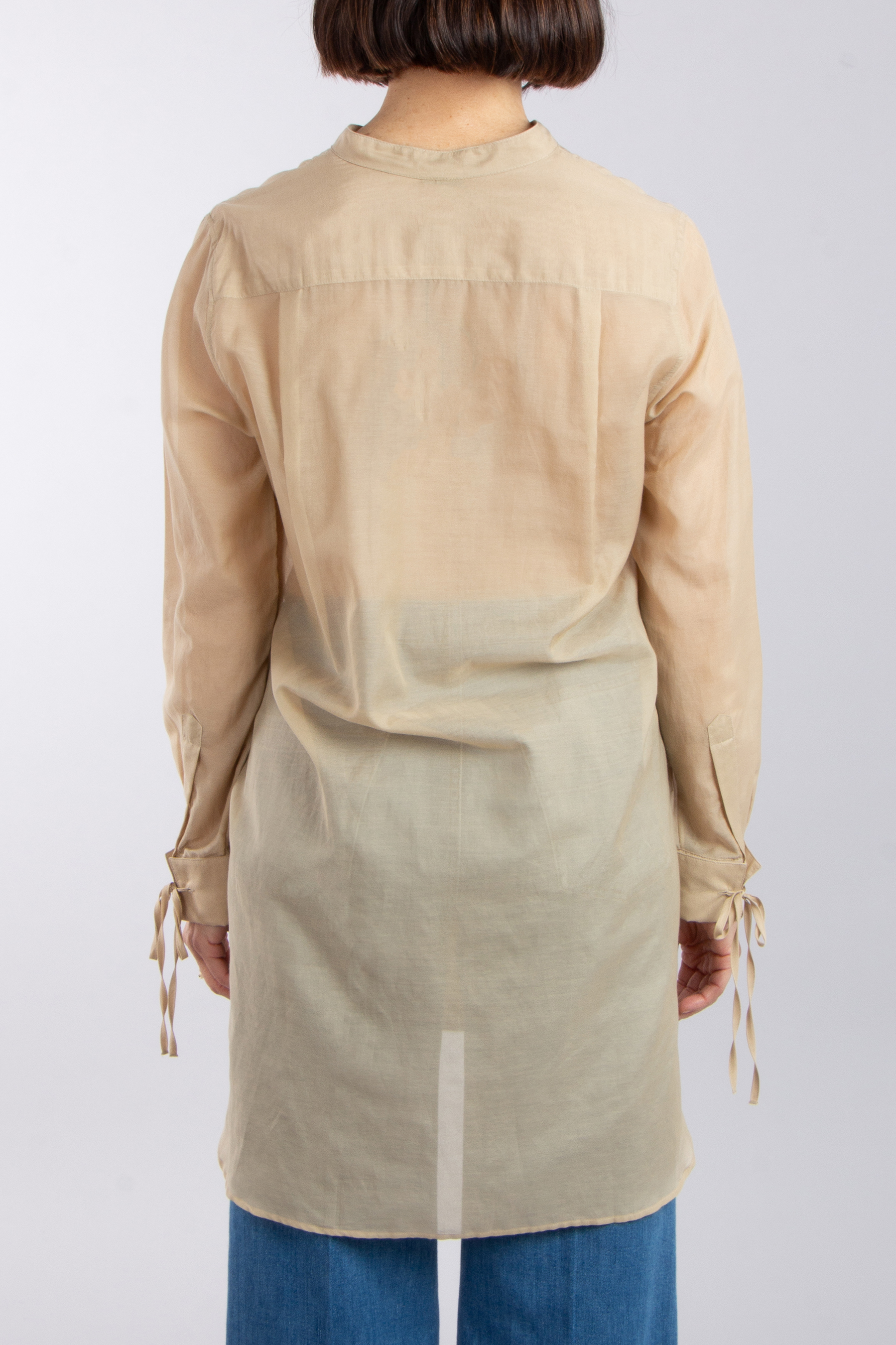 ASPESI Long Cotton-Silk Blend Blouse