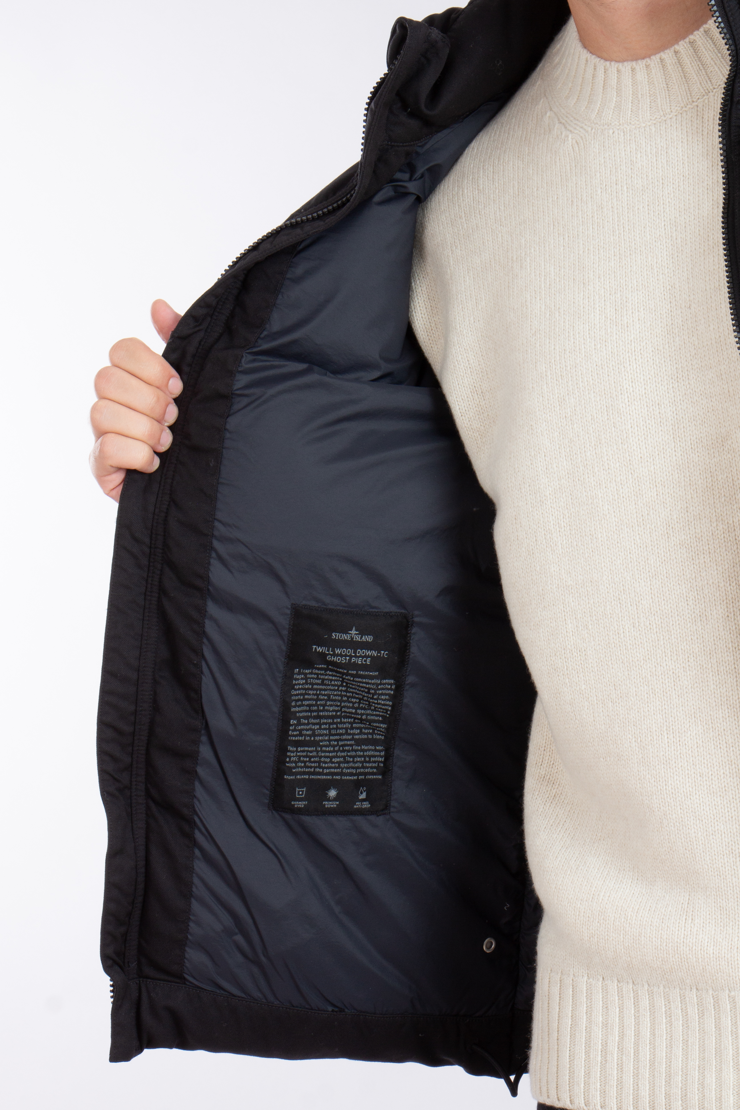 STONE ISLAND Ghost Piece Twill Wool Down Jacket