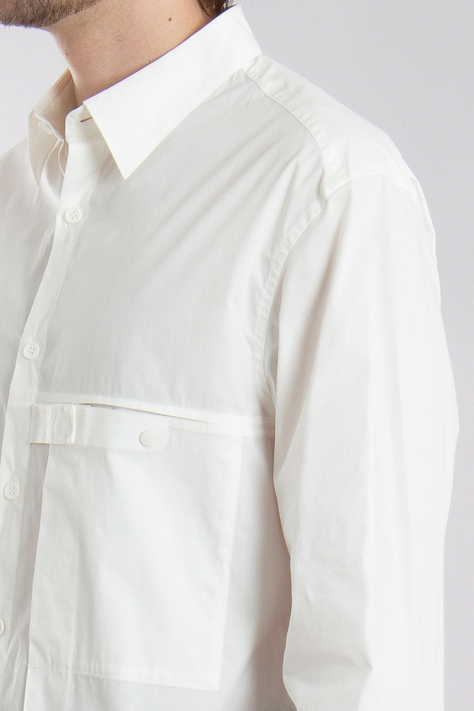 Y-3 Pleated Cotton-Nylon Stretch Shirt