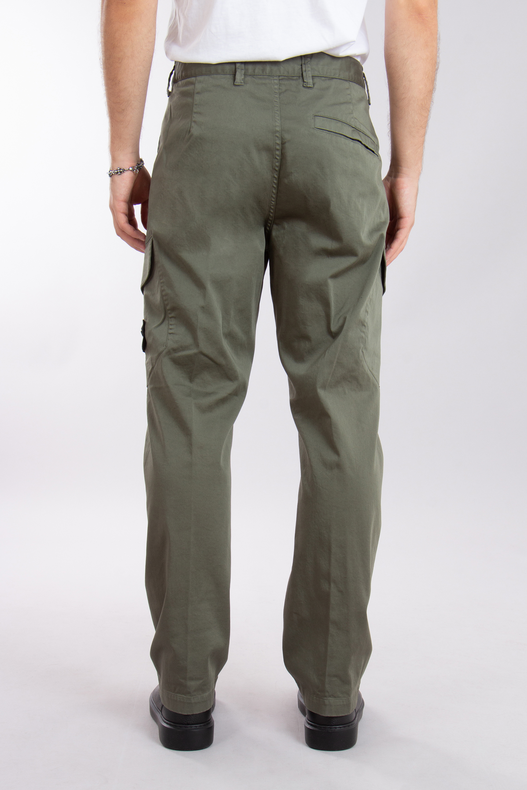 STONE ISLAND Organic Cotton Satin Stretch Cargo Pants