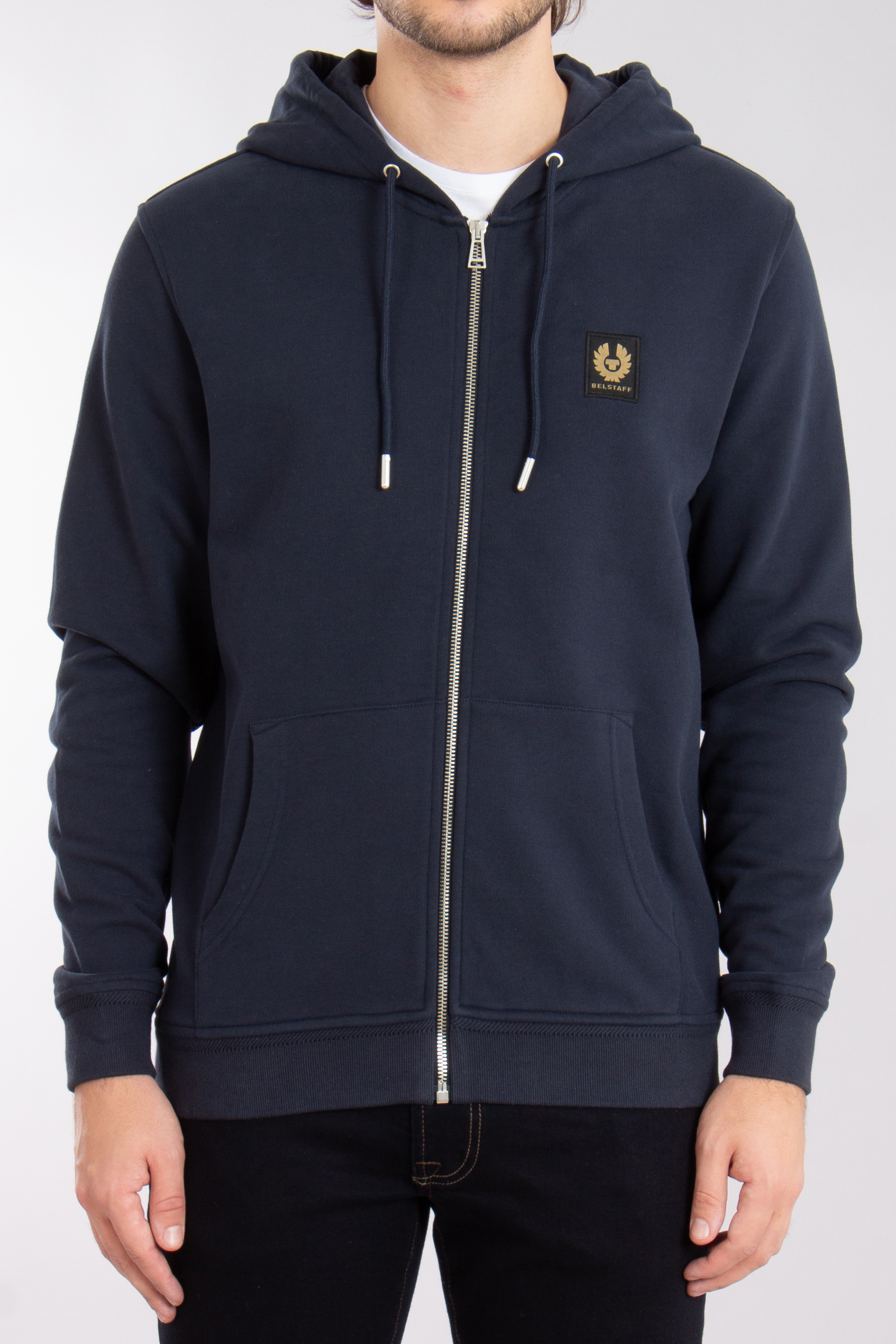 BELSTAFF Loopback Cotton Fleece Full Zip Hoodie