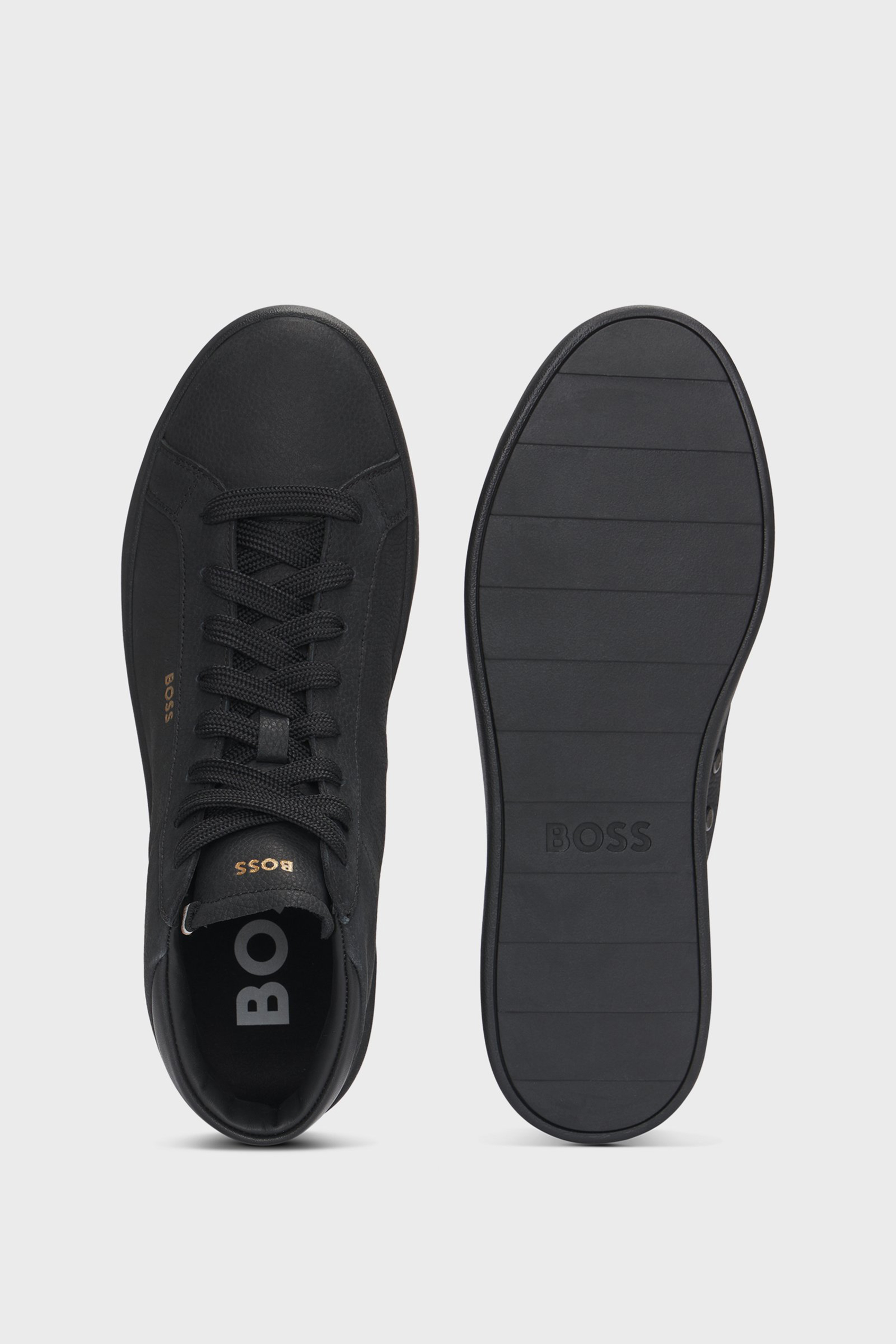 BOSS High Top Grained Leather Sneakers Belwar