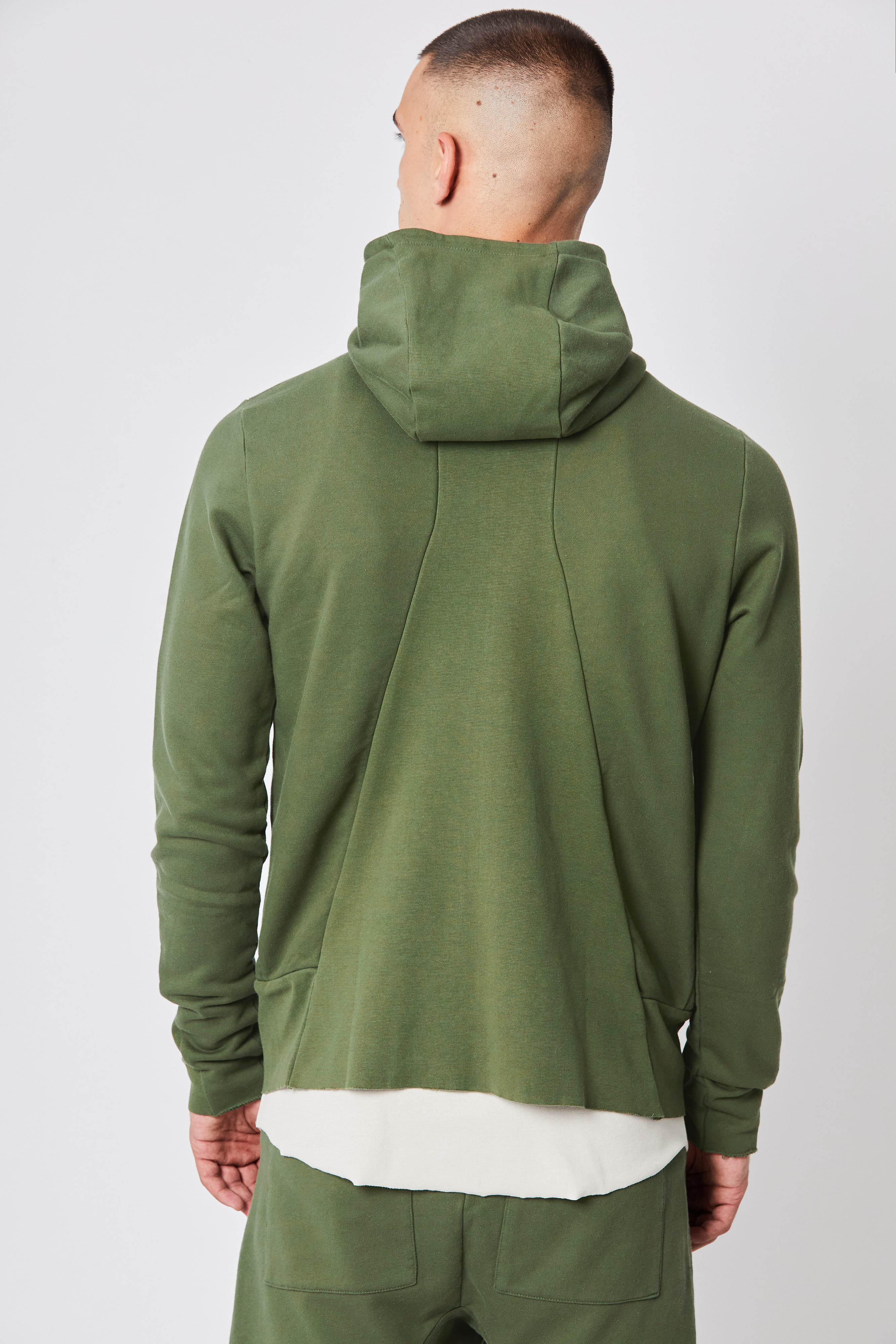 THOM KROM Cotton Hooded Zip Up Sweatshirt