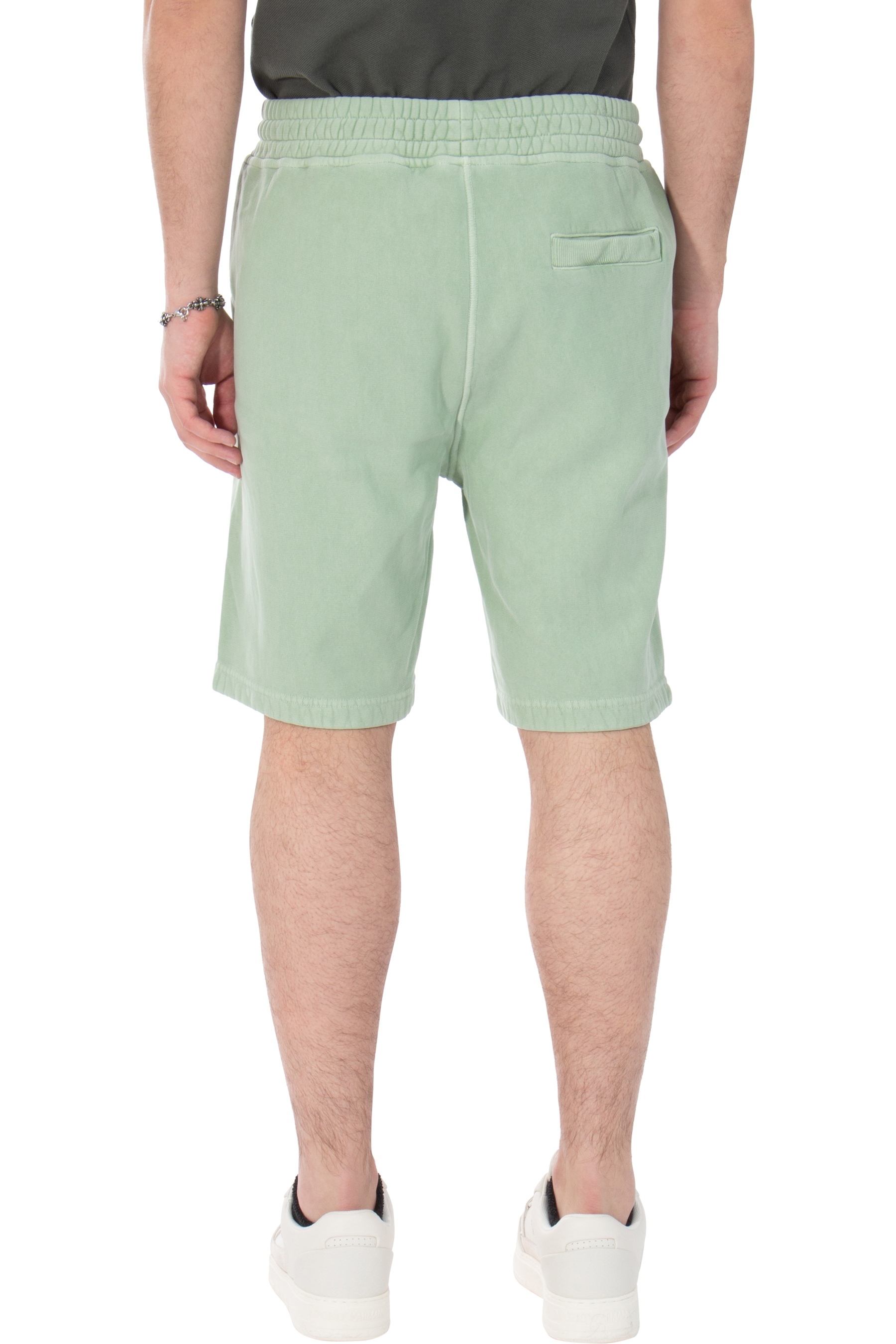 BELSTAFF Cotton Fleece Sweatshorts Mineral Outliner