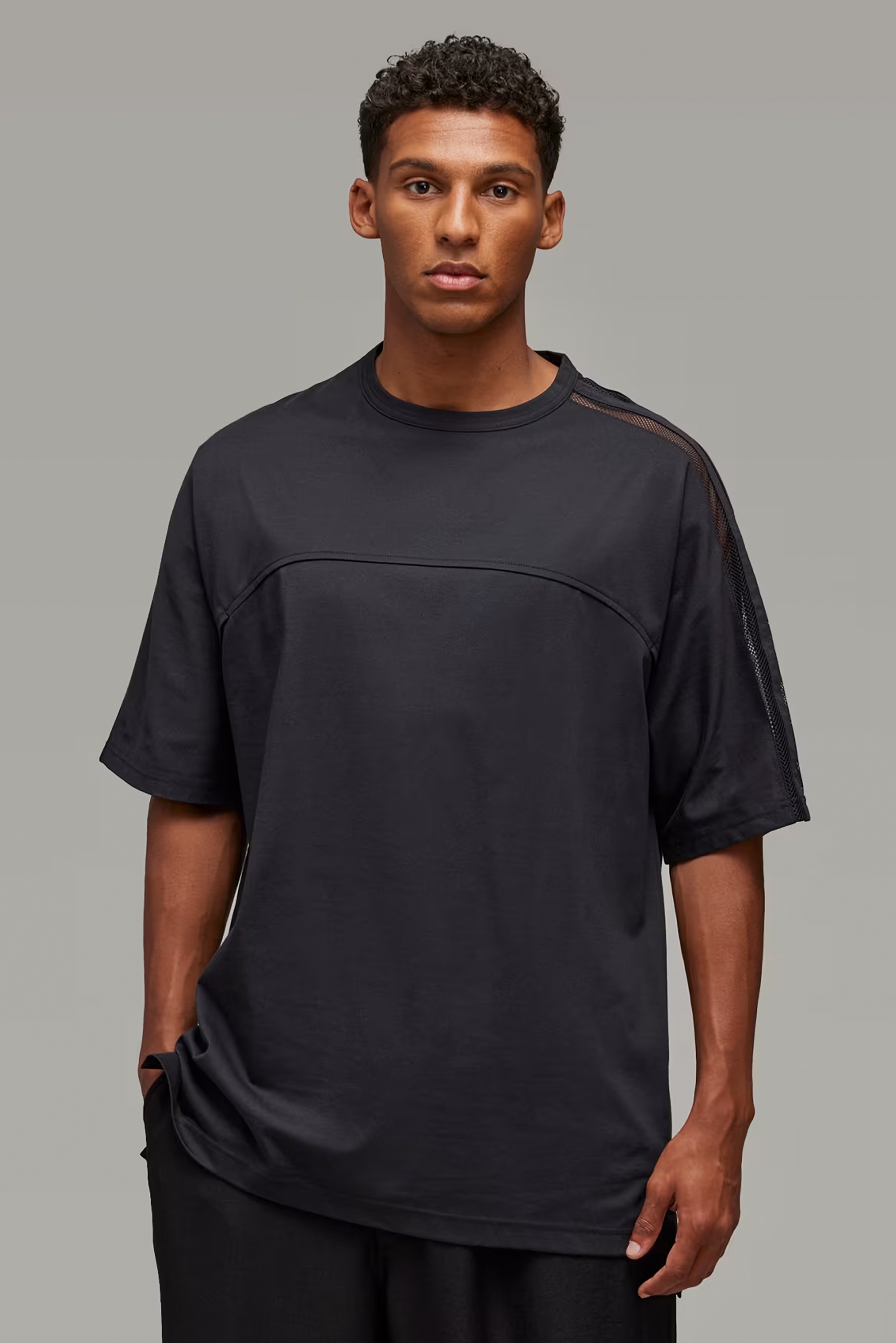 Y-3 Mesh 3S Cotton Blend Jersey T-Shirt