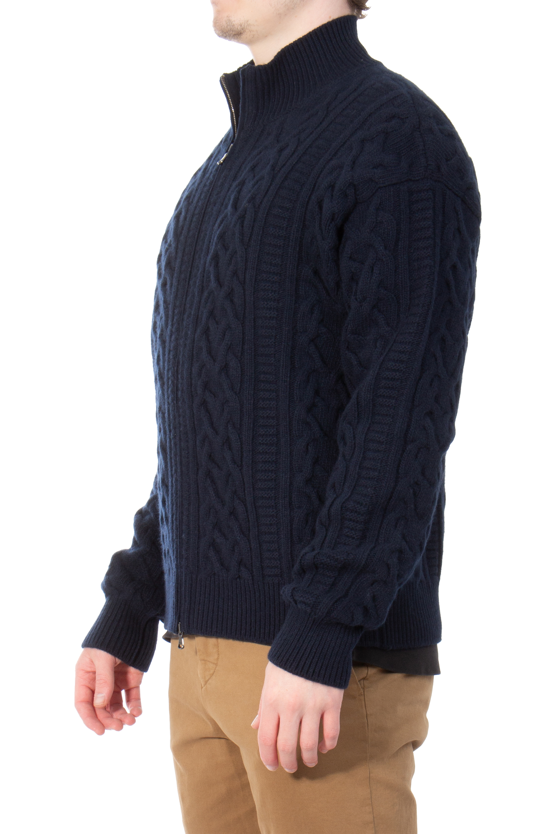 AIDA BARNI Wool & Cashmere Blend Zip Cardigan