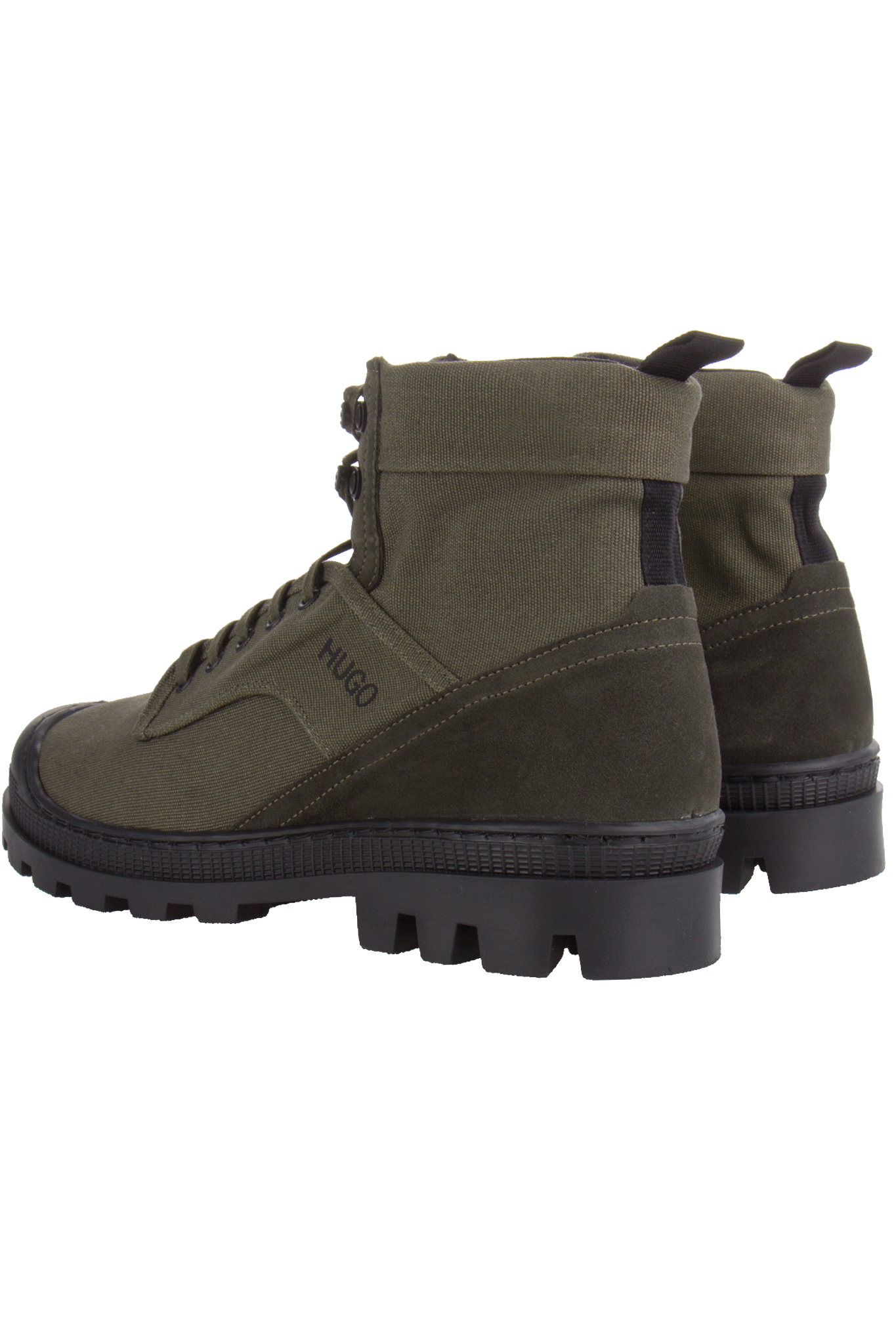 HUGO Canvas Lace-Up Boots Bustler