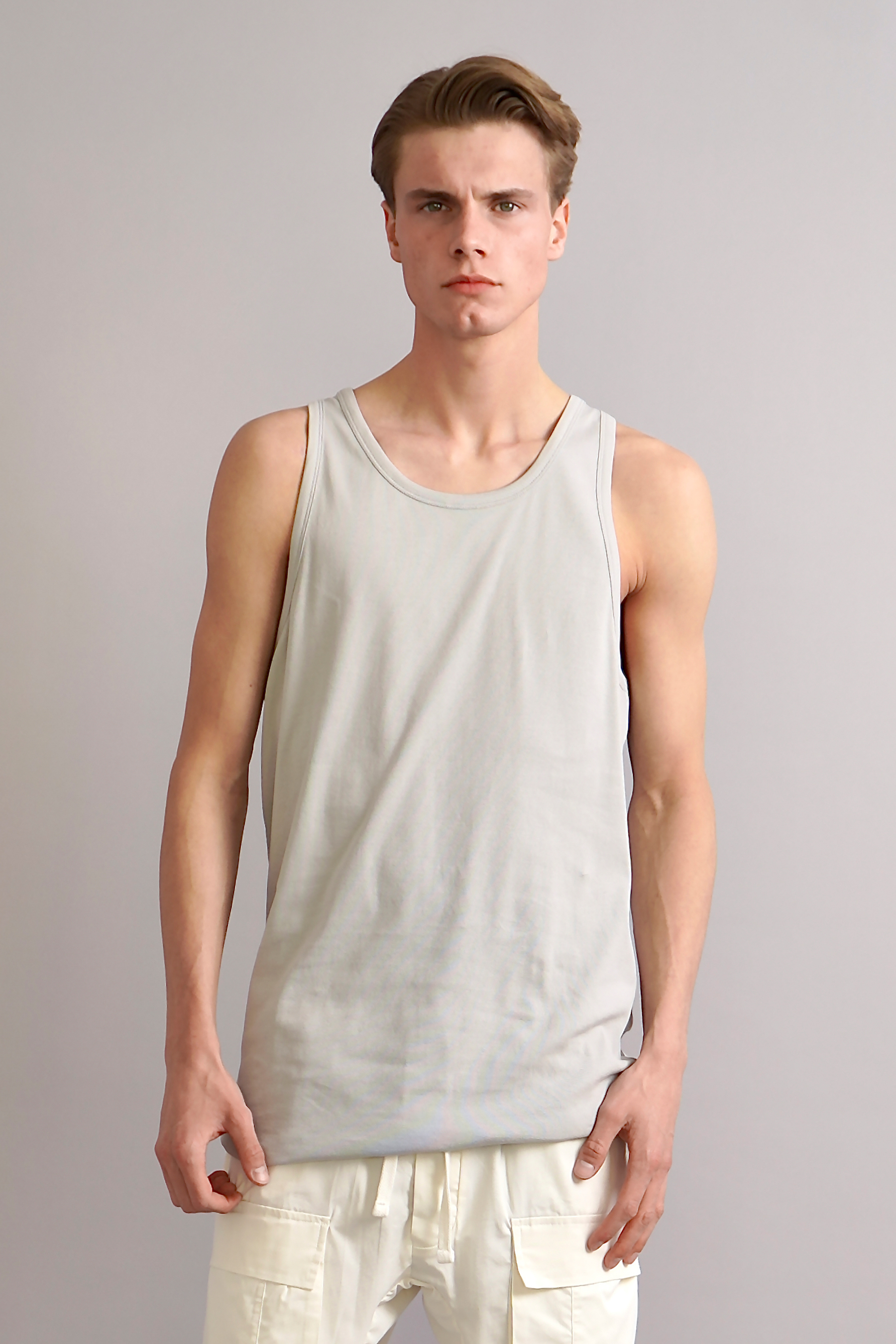 THOM KROM Fine Rib Cotton Stretch Tank Top