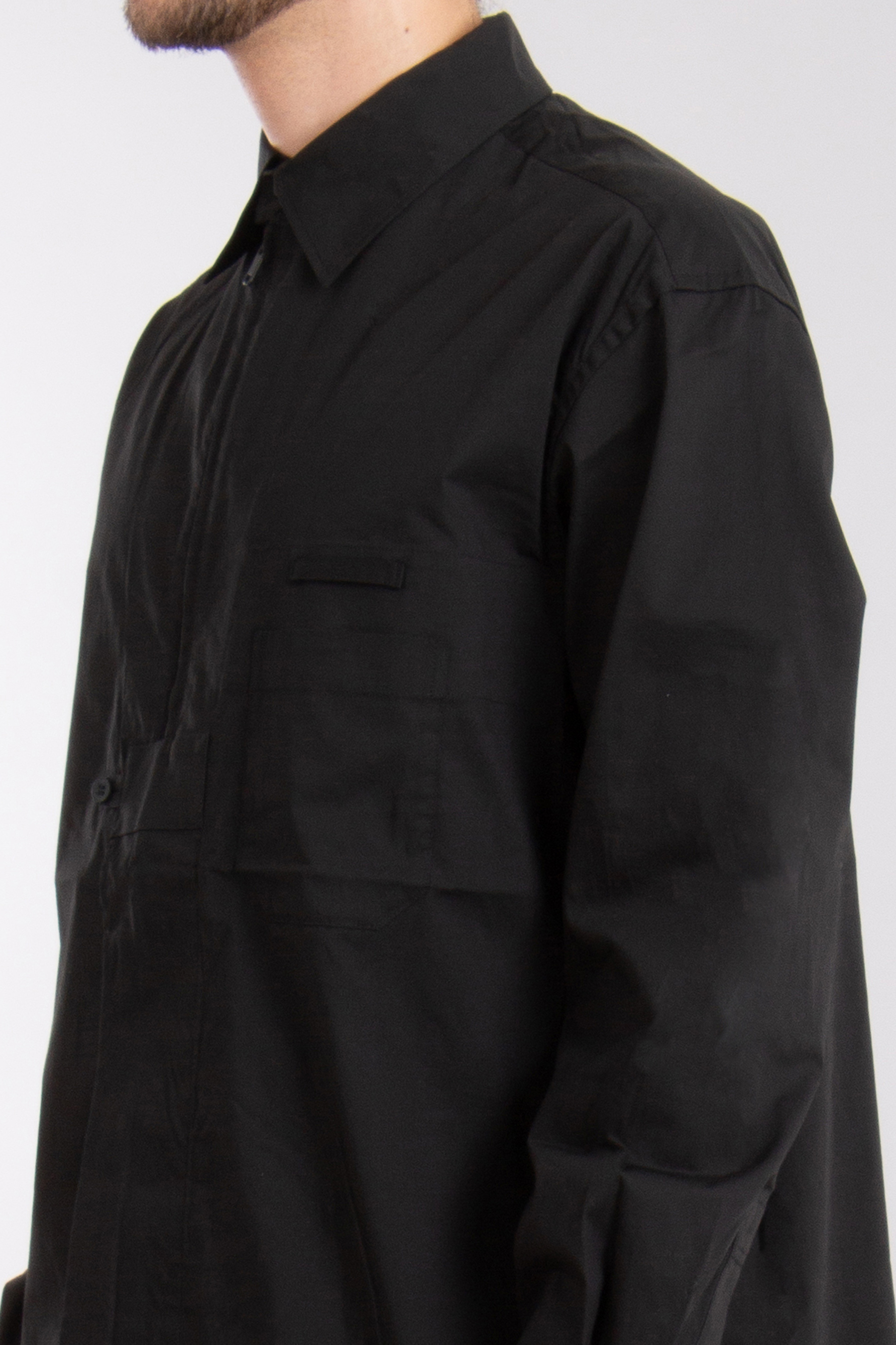 Y-3 Oversized Cotton Blend Stretch Overshirt