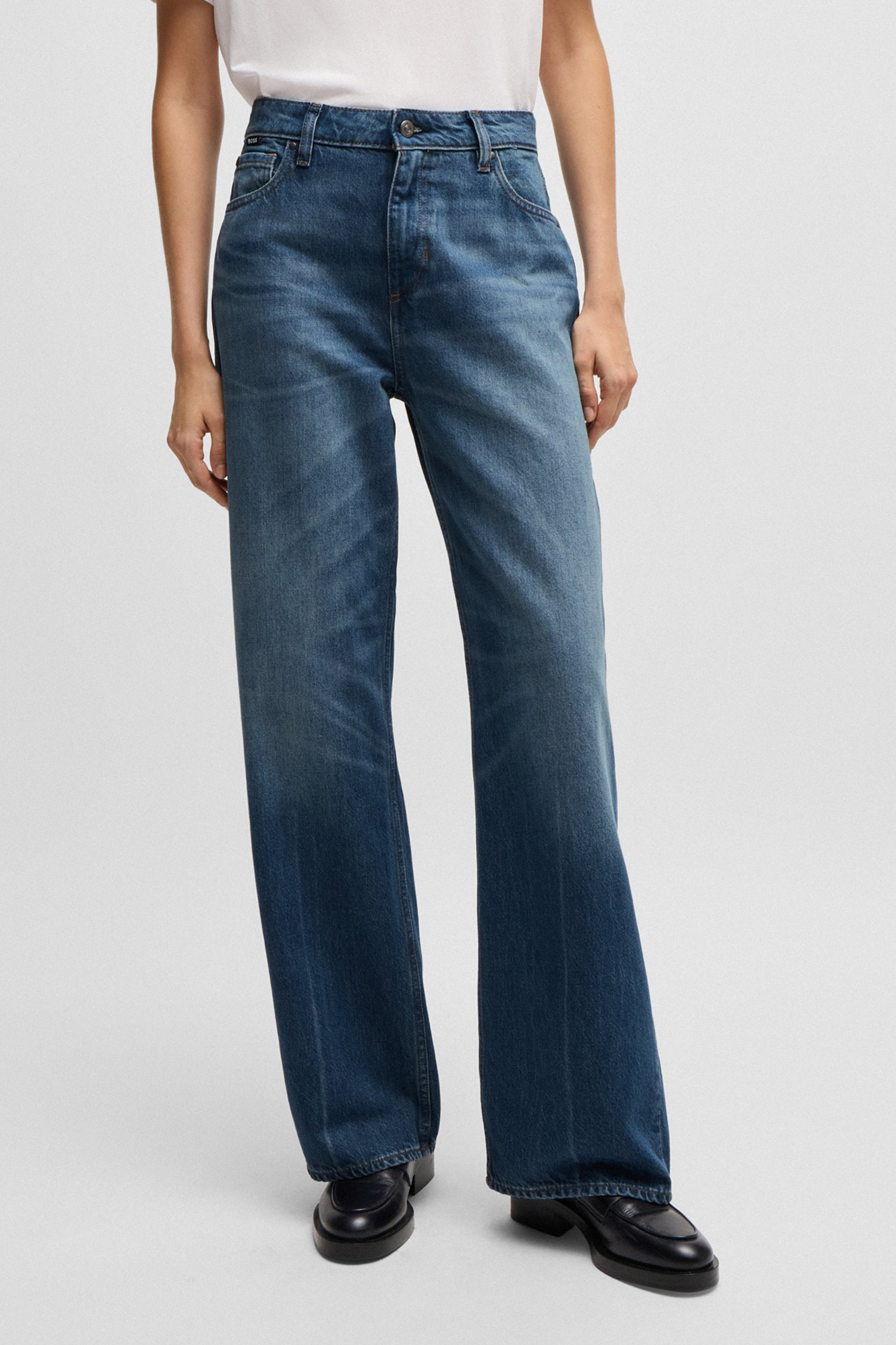 BOSS Cotton-Lyocell Blend Boyfriend Jeans Crossroad