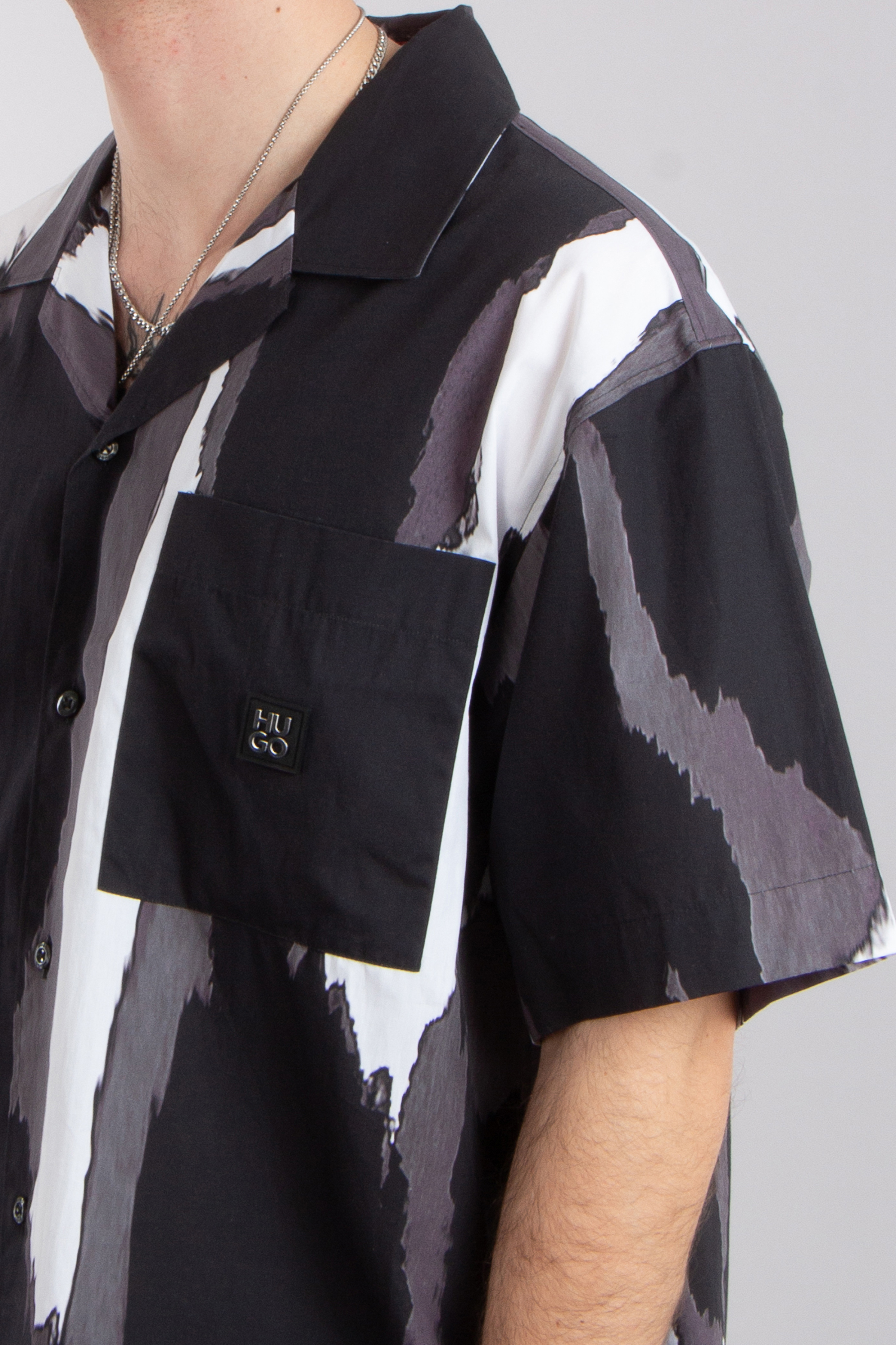 HUGO Patterned Cotton Short-Sleeve Shirt Egeeno