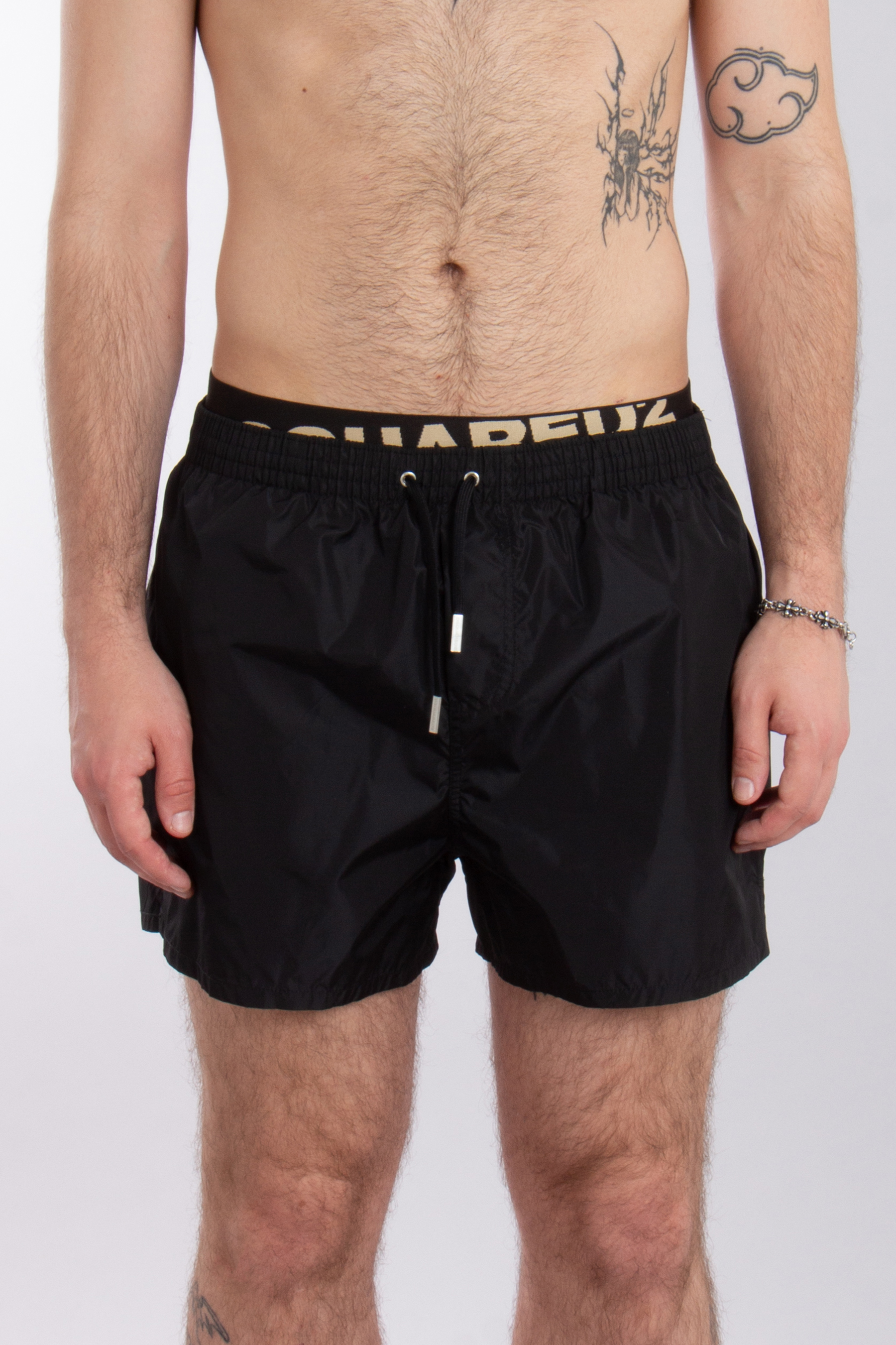 DSQUARED2 Slanted Logo Boxer Midi Swim Shorts