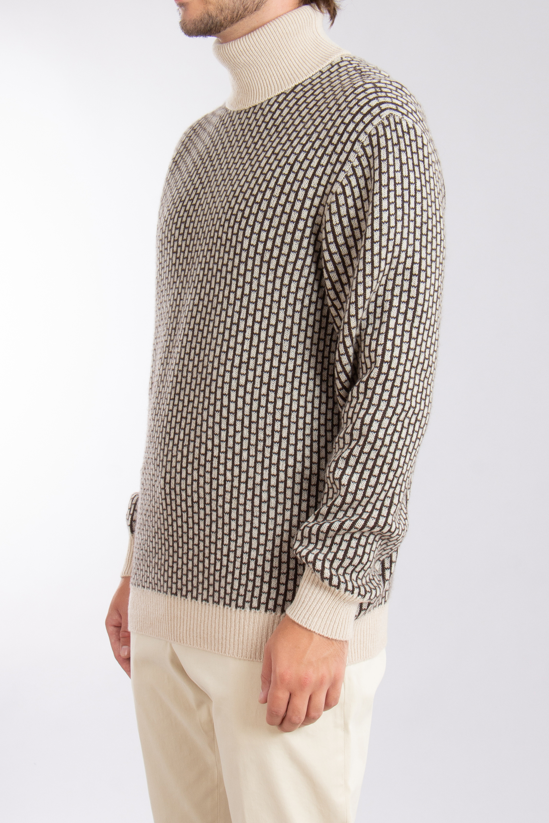 KITON Patterned Cashmere Turtleneck Sweater