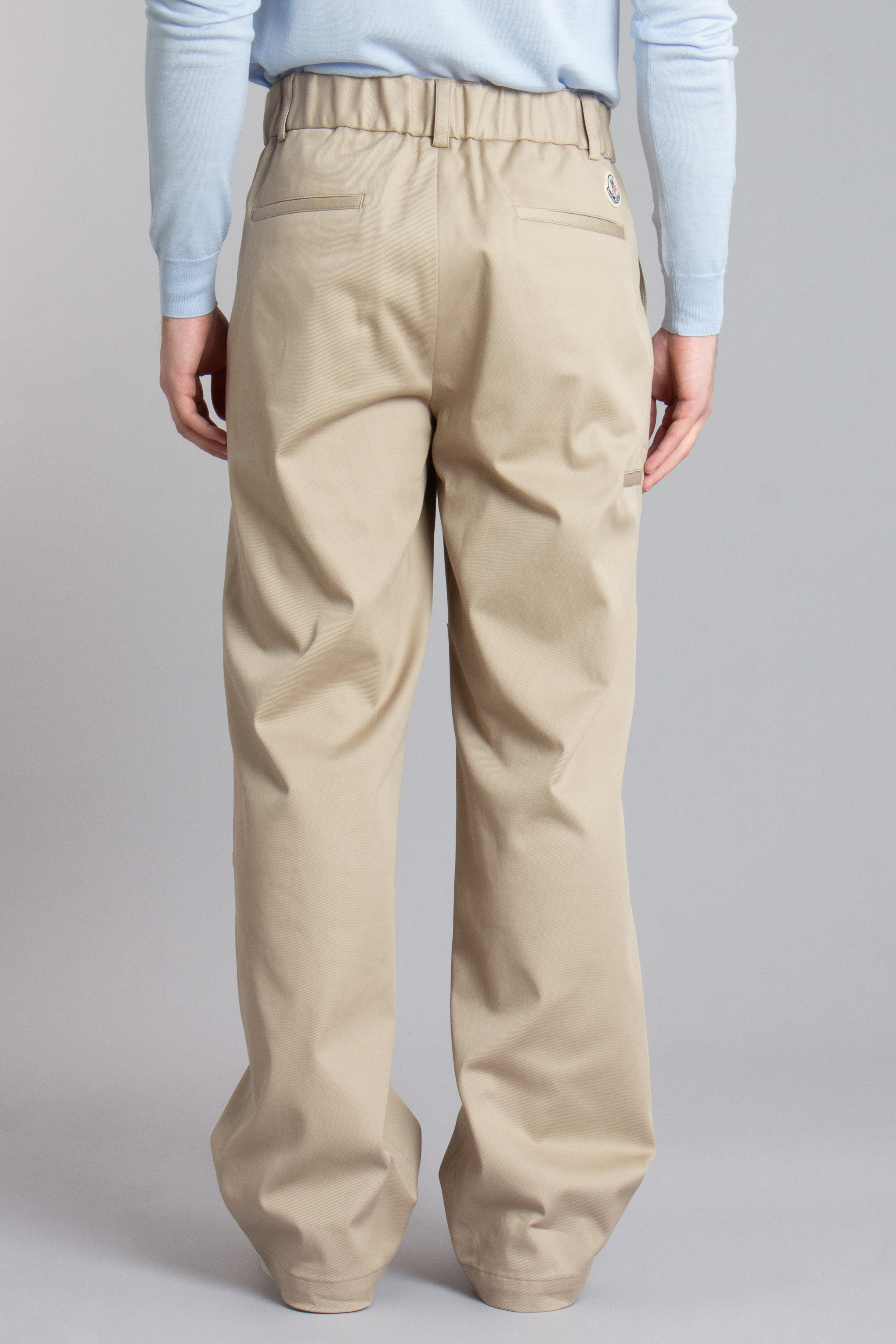 MONCLER Straight Leg Stretch Cotton Gabardine Pants