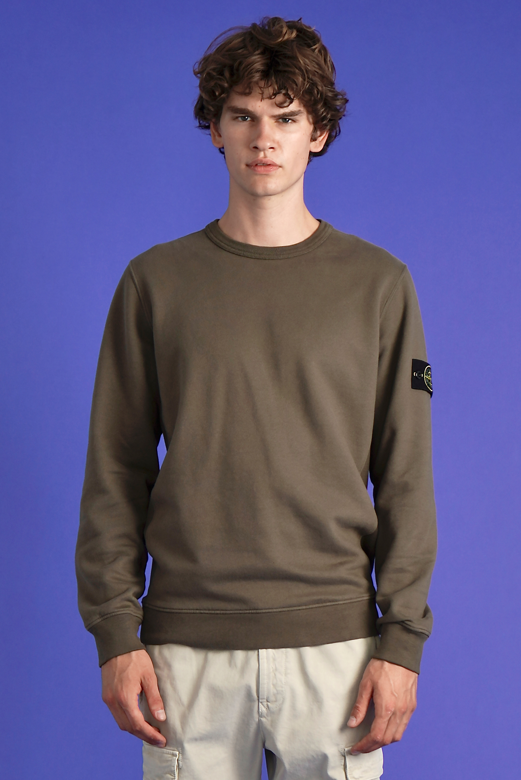 STONE ISLAND Brushed Organic Cotton Fleece Sweatshirt