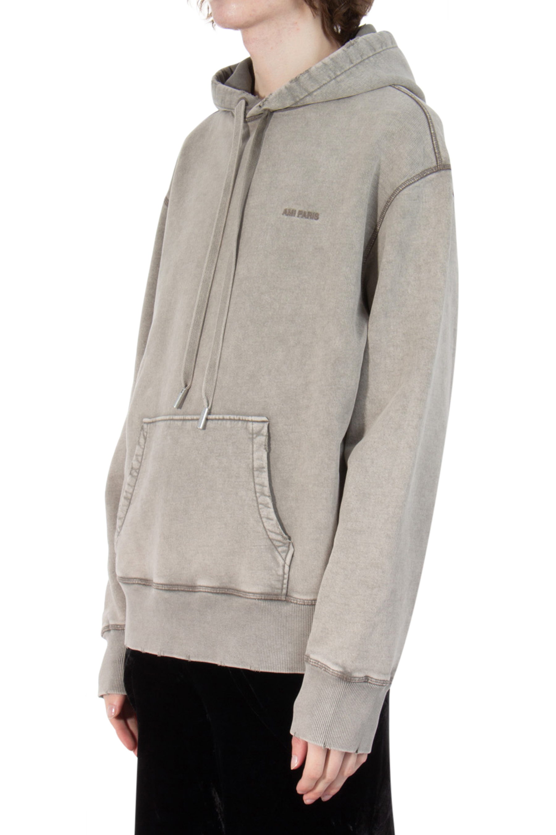 AMI PARIS Faded Out Cotton Fleece Hoodie