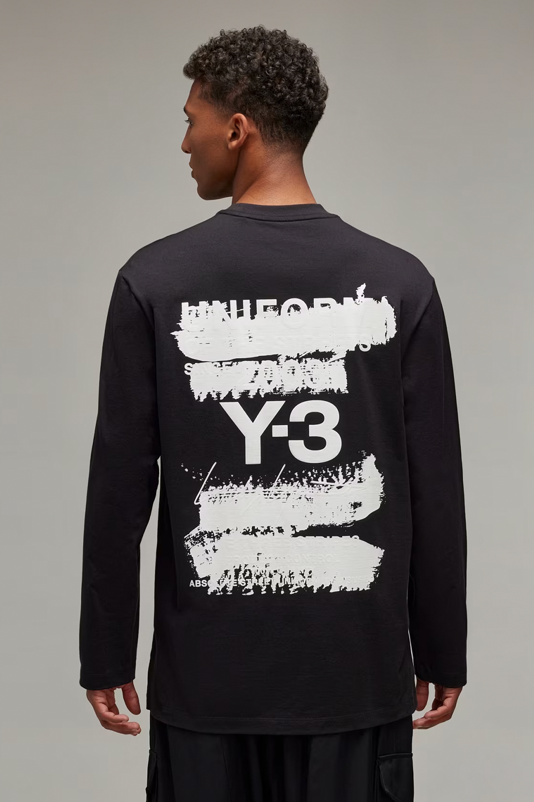 Y-3 U Graphic Print Cotton Jersey Long Sleeve T-Shirt