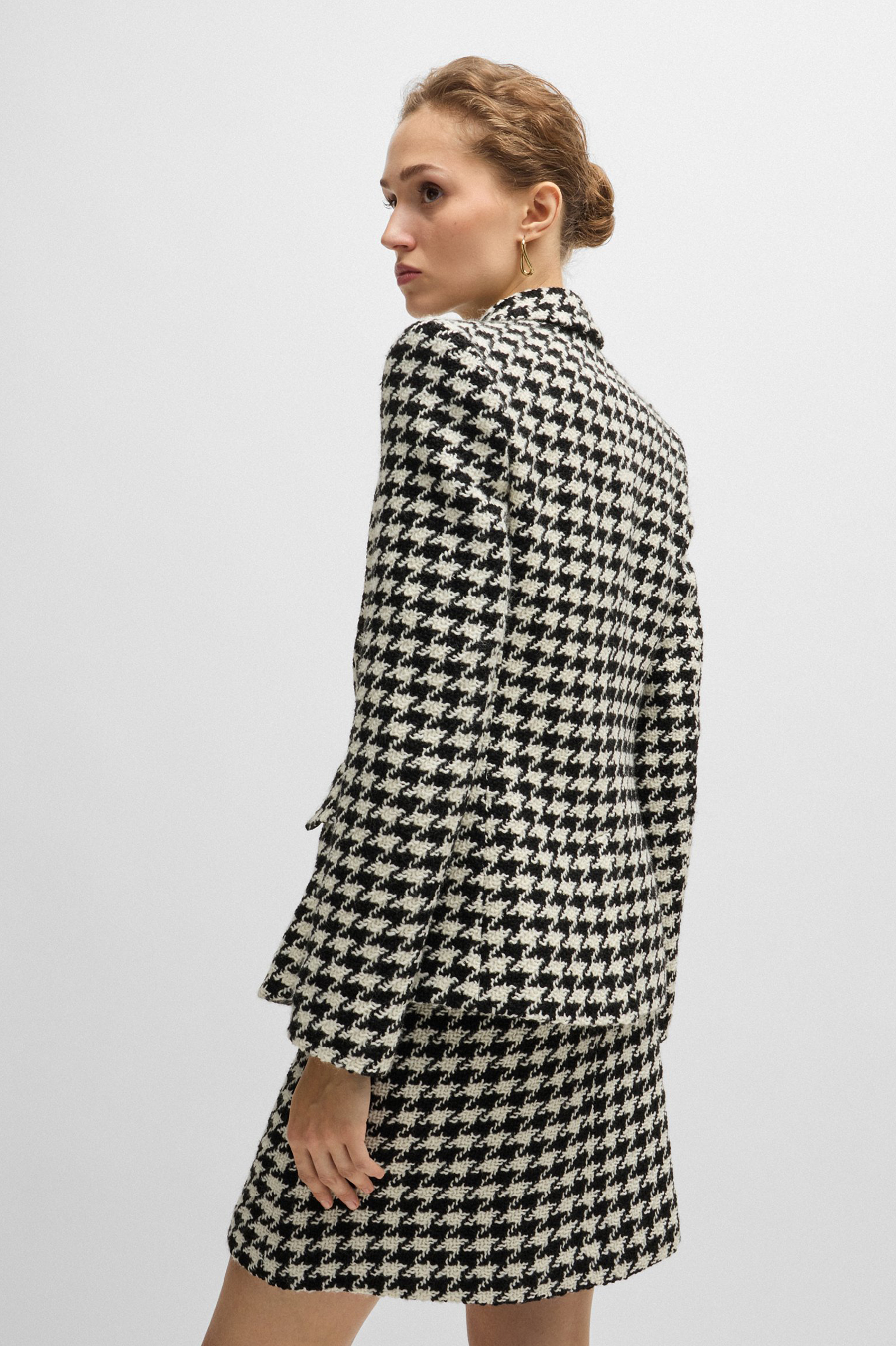 BOSS Houndstooth Wool Blend Blazer Jia