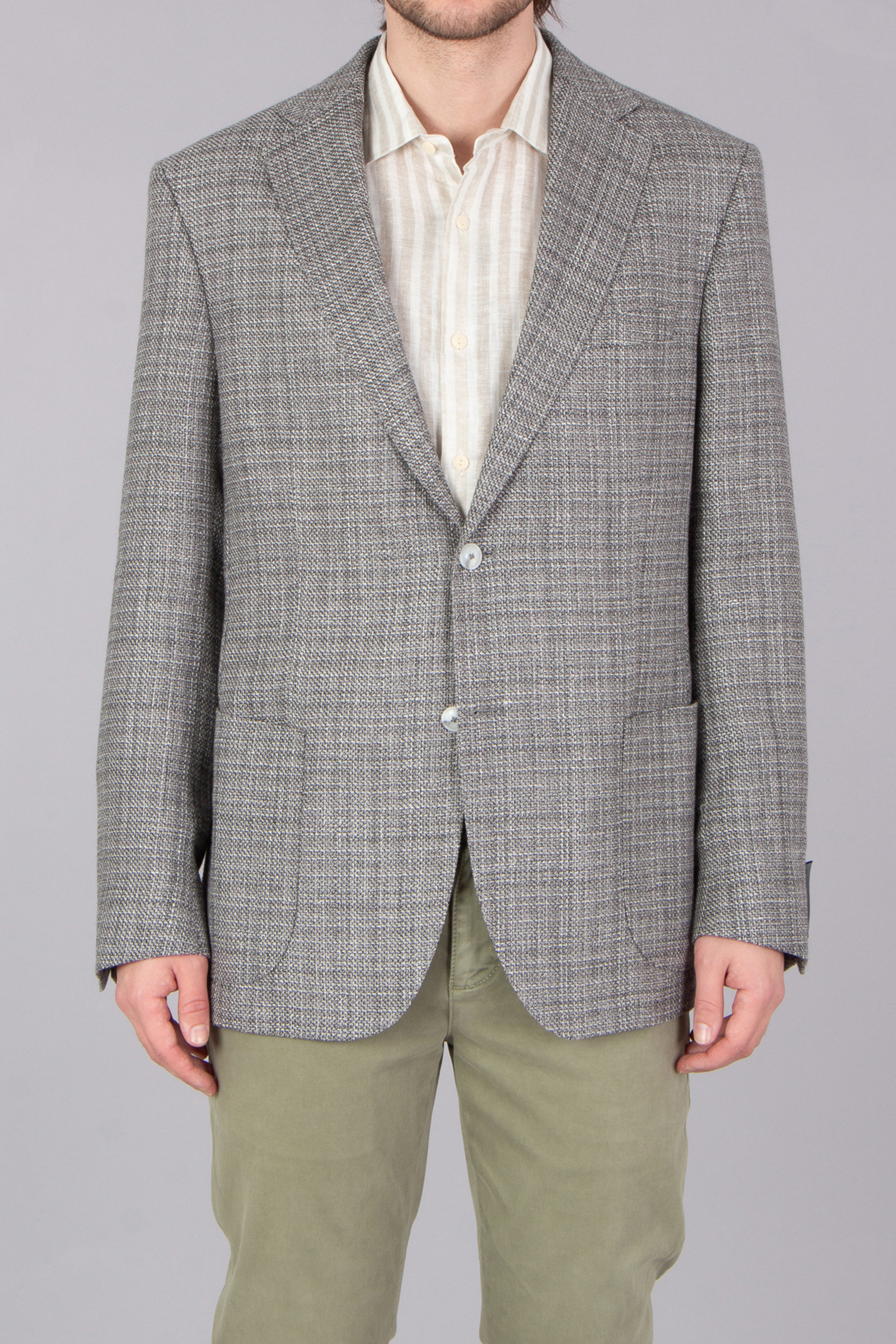 DRESSLER Regular Fit Structured Wool-Linen Blend Jacket Sendrik