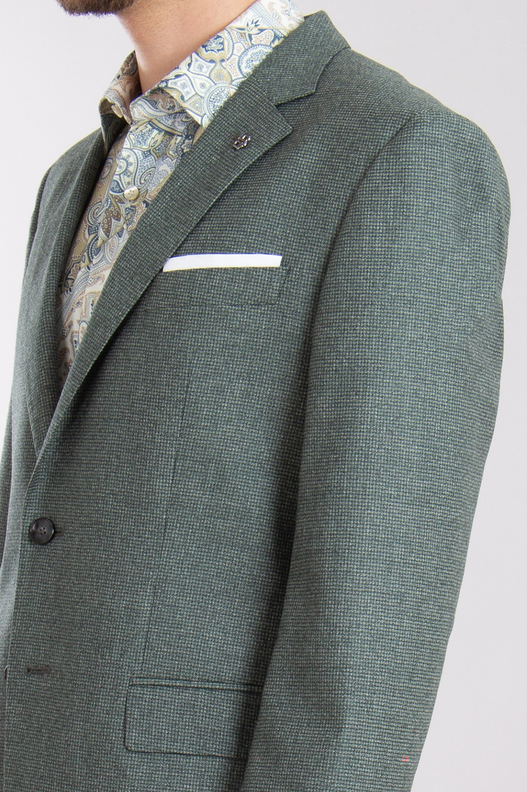 BOSS Patterned Virgin Wool Stretch Jacket H-Hutson