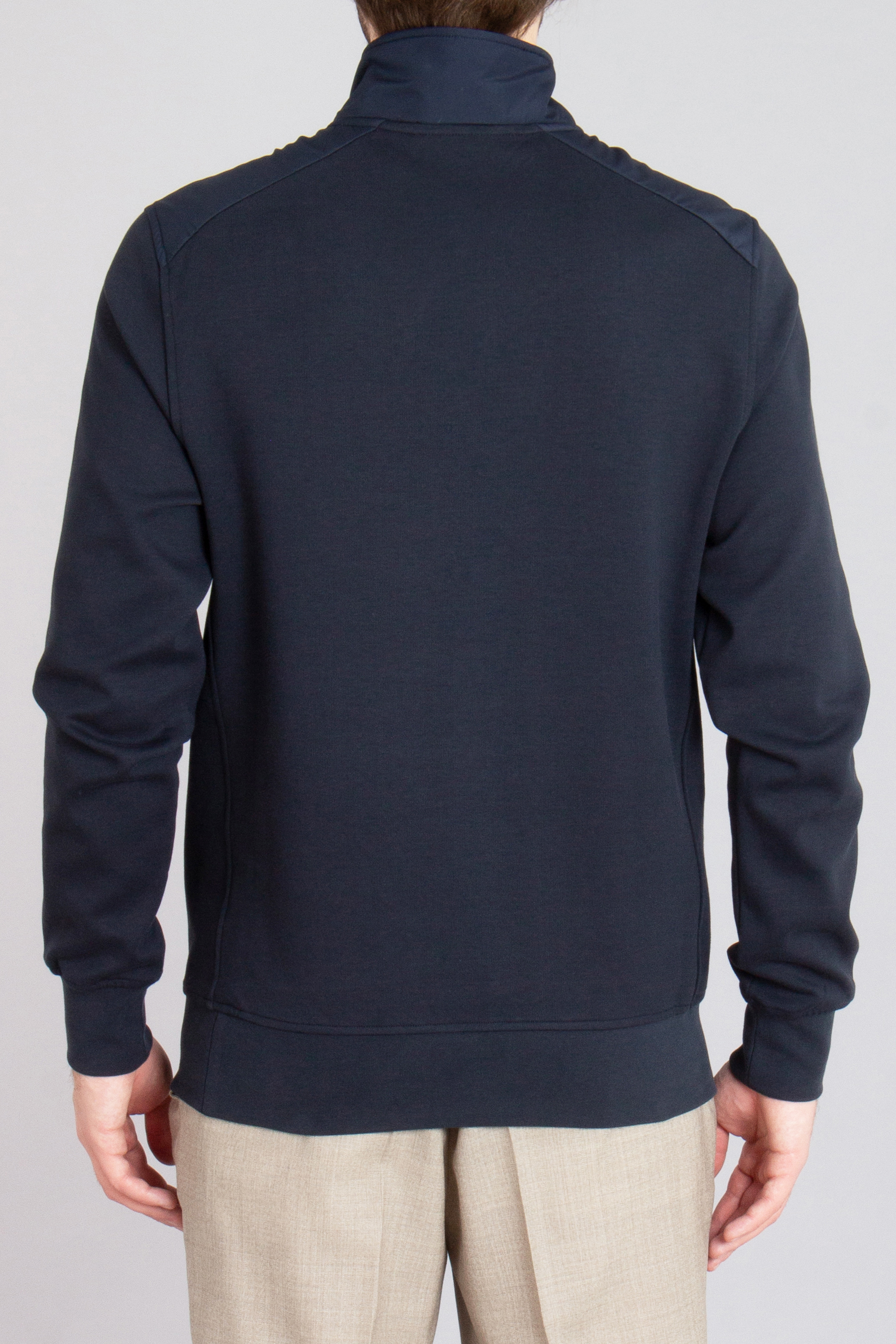 BELSTAFF Cotton Fleece Quarter Zip Sweatshirt Alloy