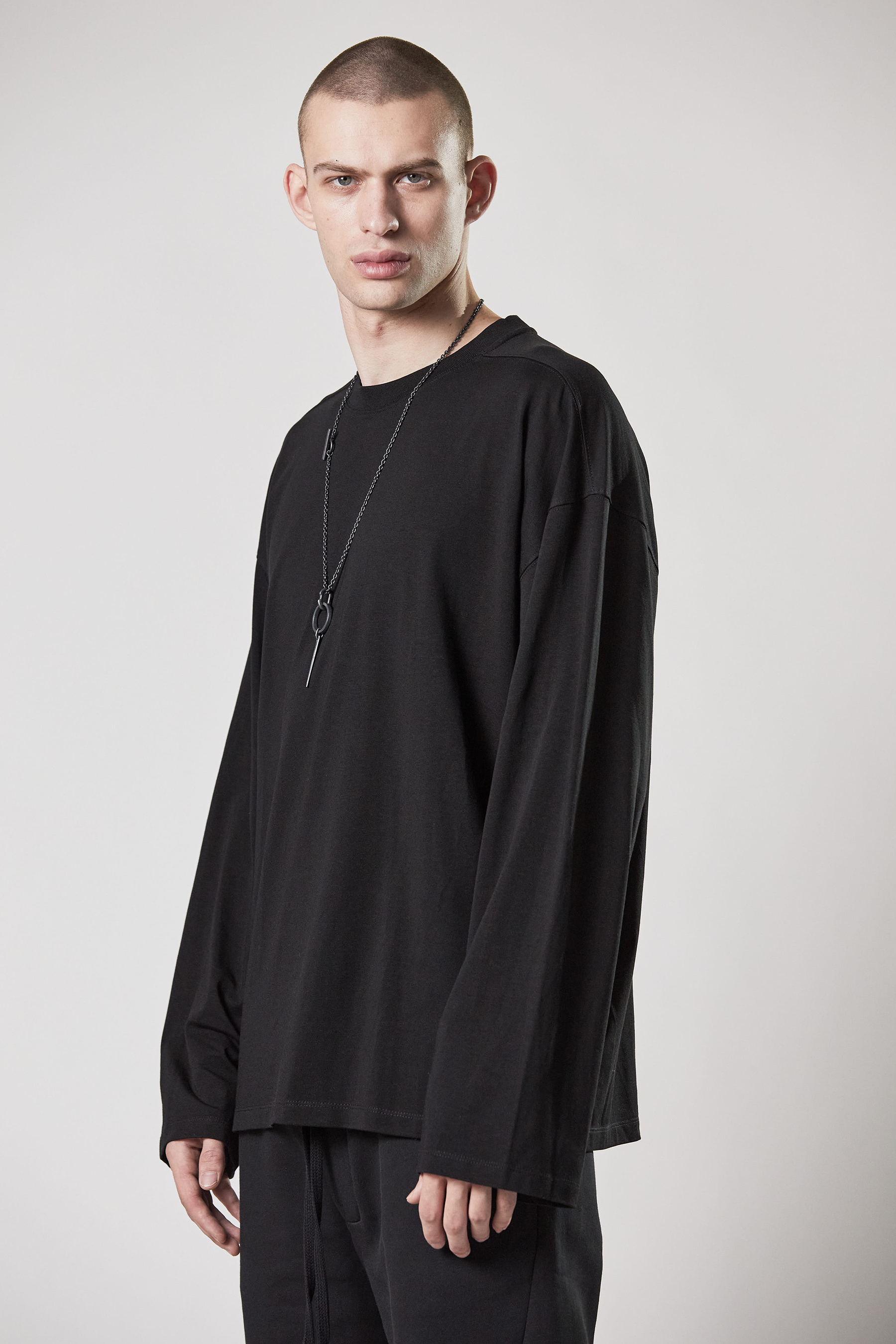 THOM KROM Oversized Cotton-Modal Stretch Jersey Long Sleeve T-Shirt